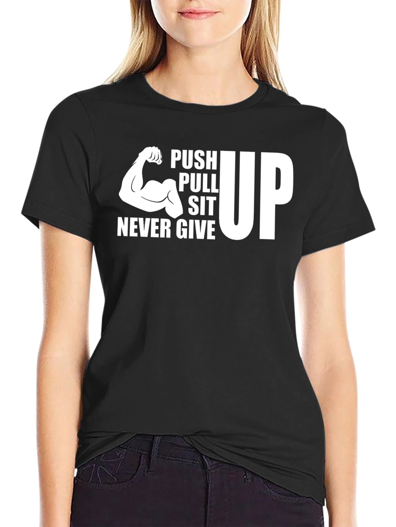 Black Motivational Workout T-Shirt view 2