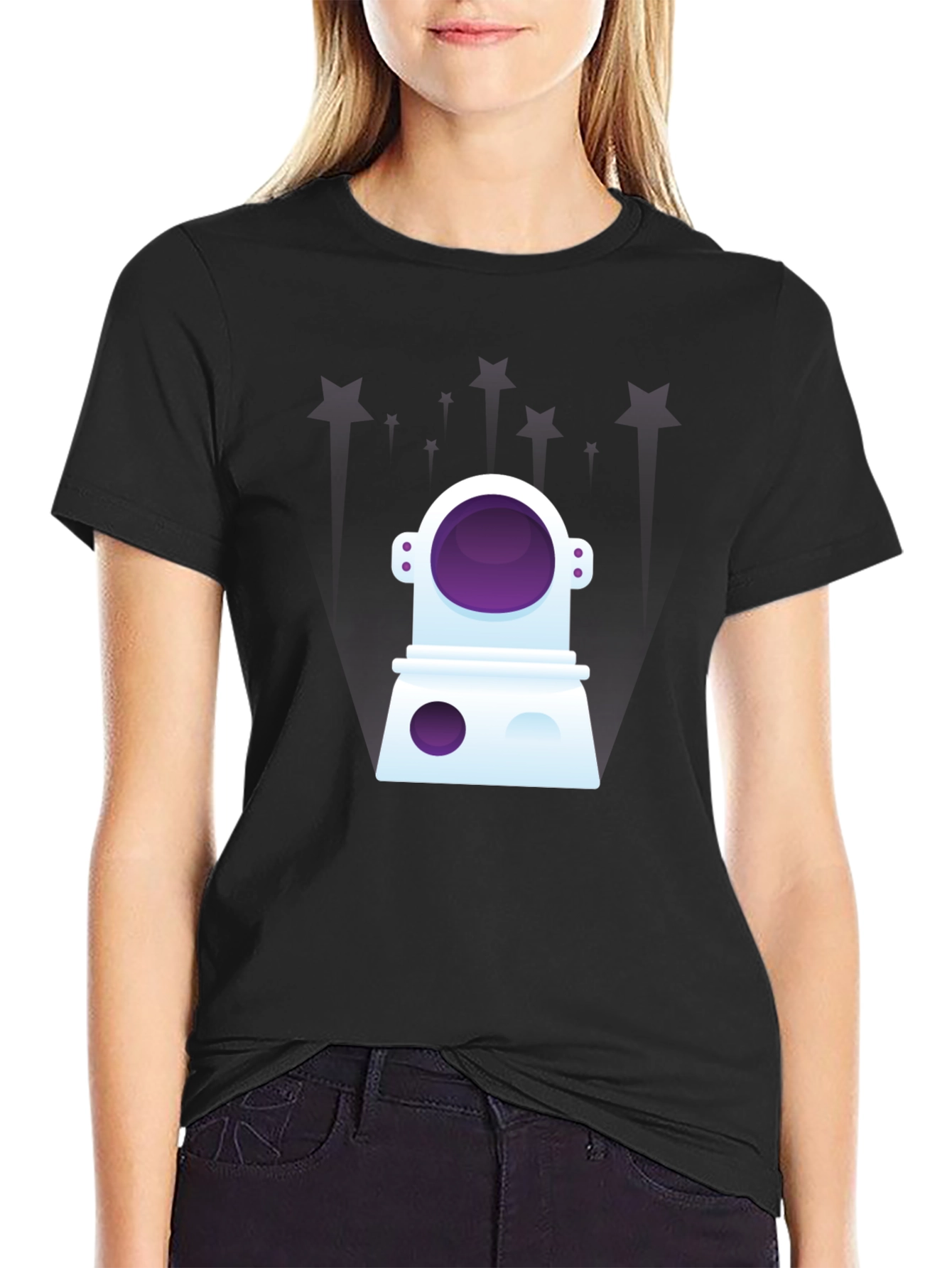 Black Astronaut Graphic Tee - Space Lover T-Shirt view 2