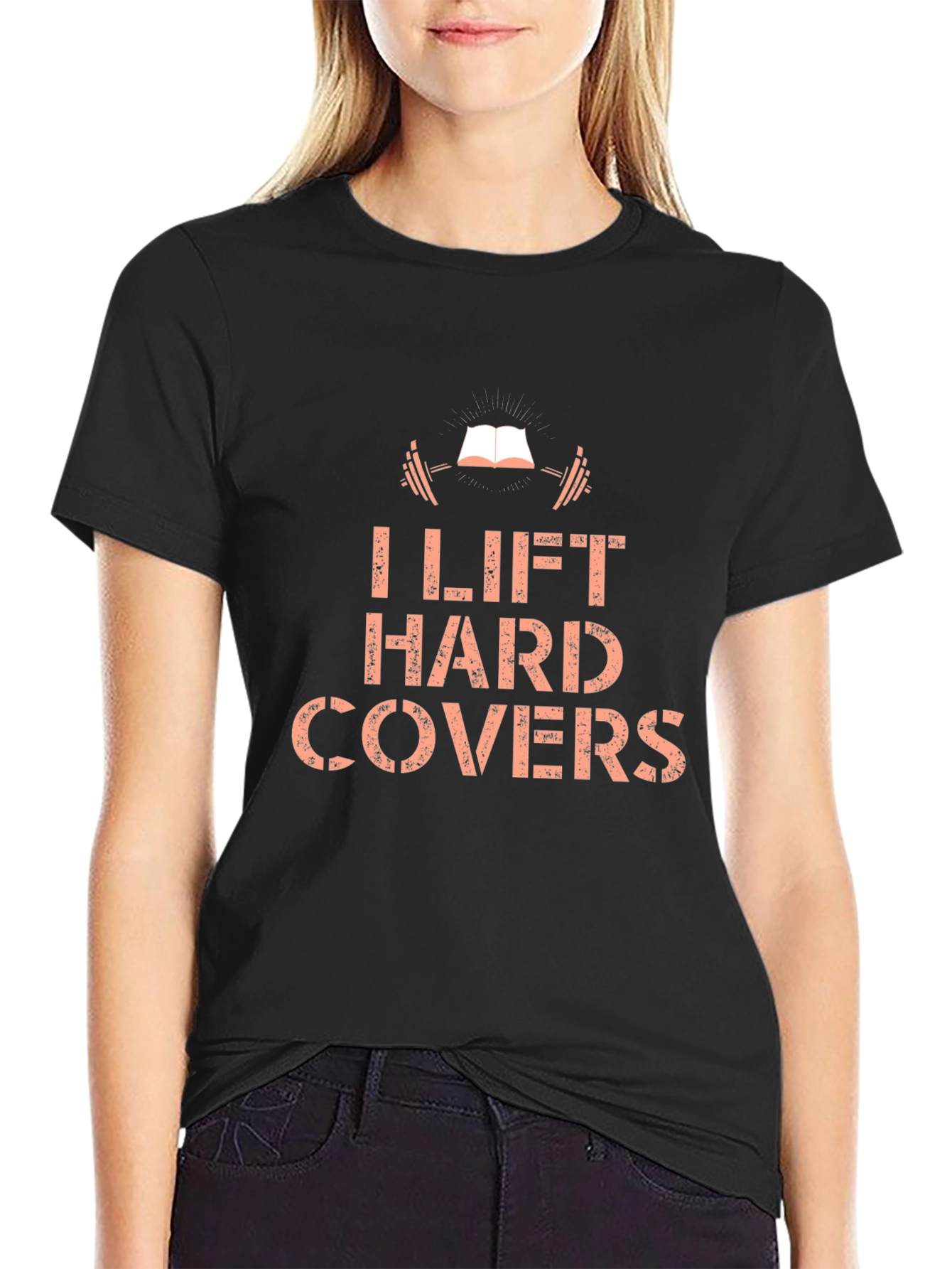 Black I Lift Hard Covers Black Graphic T-Shirt view 2