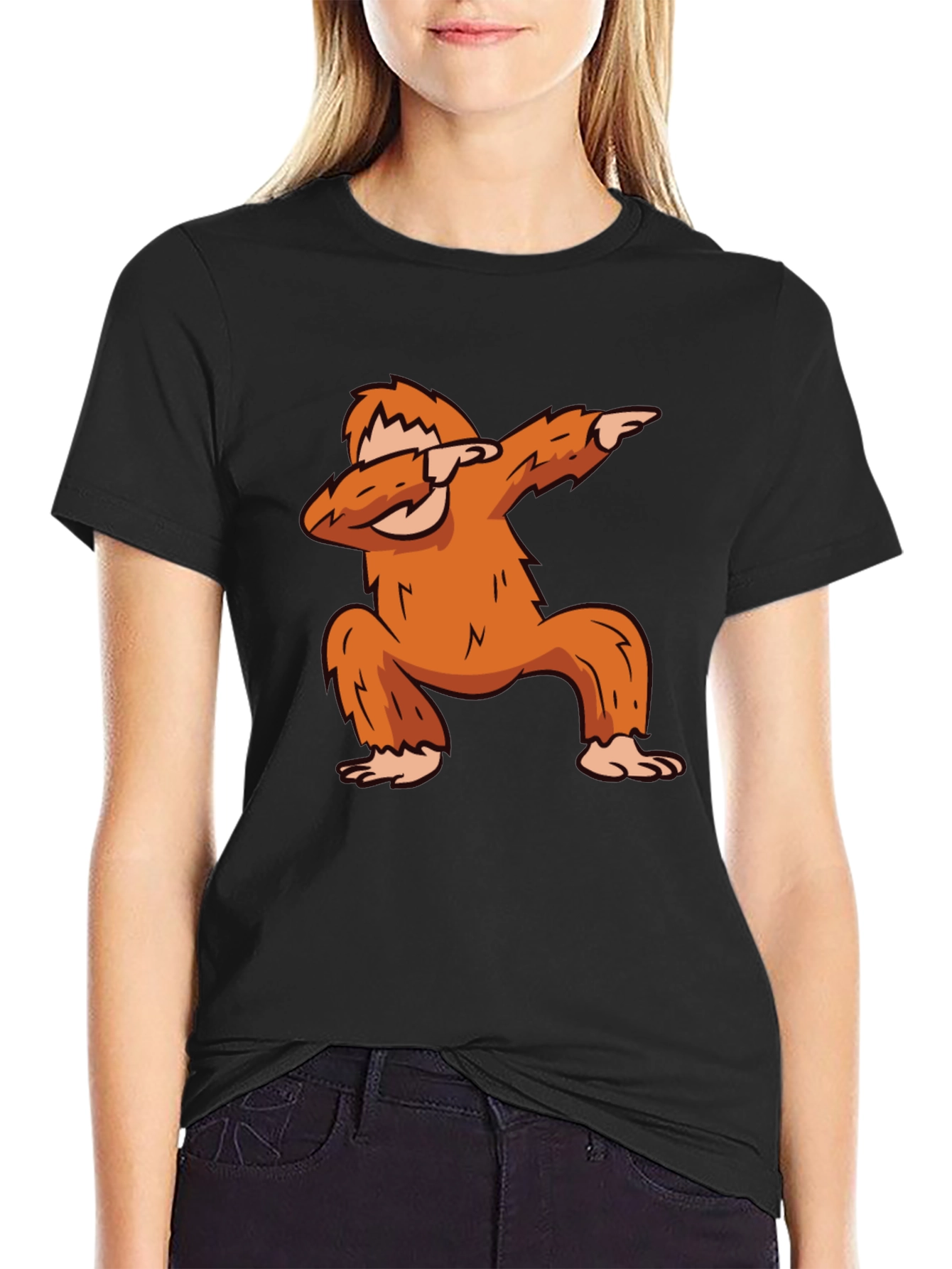 Black Bigfoot Dabbing Graphic Tee - Black view 2