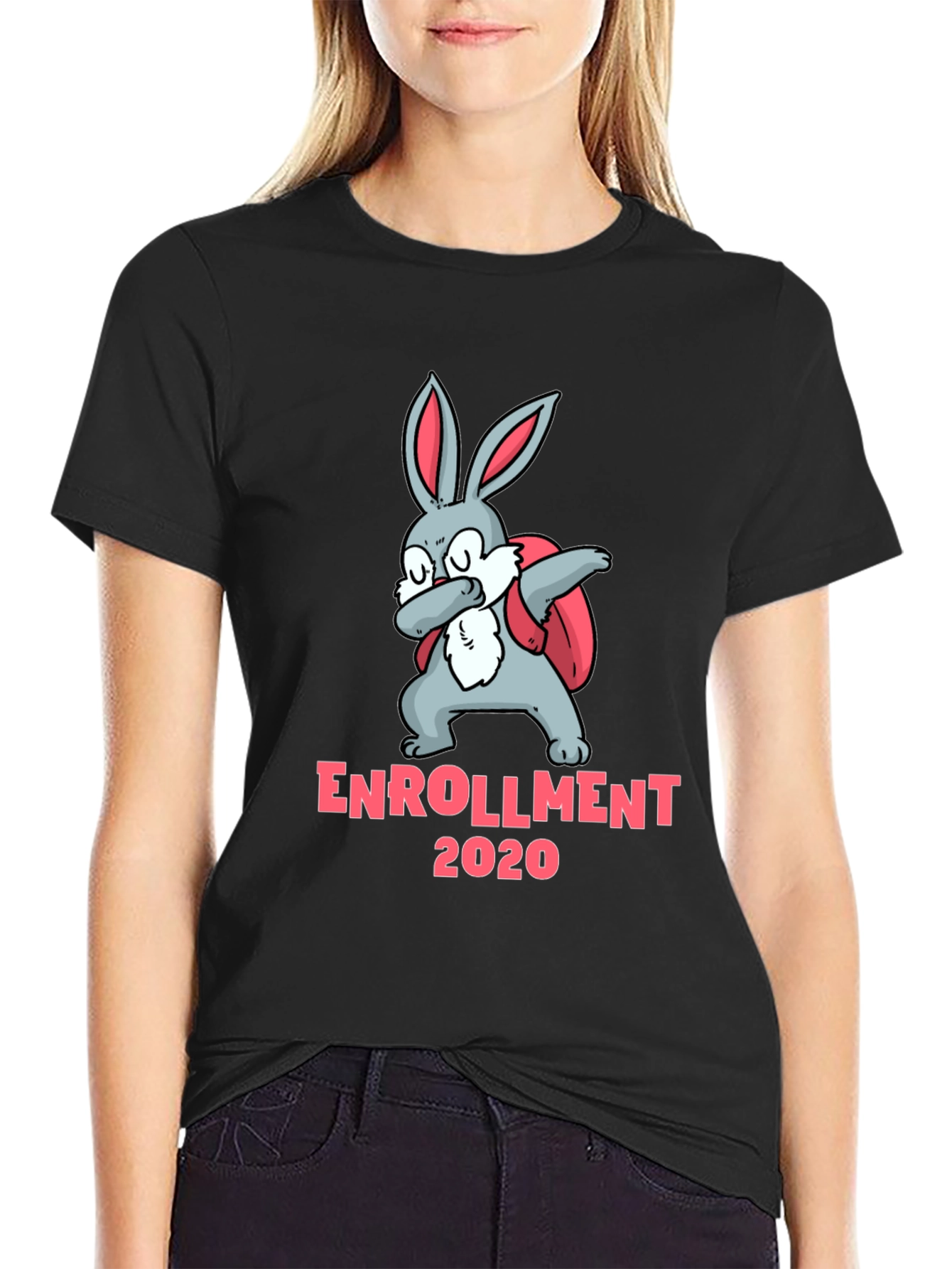 Black Enrollment 2020 Rabbit Dab T-Shirt view 2