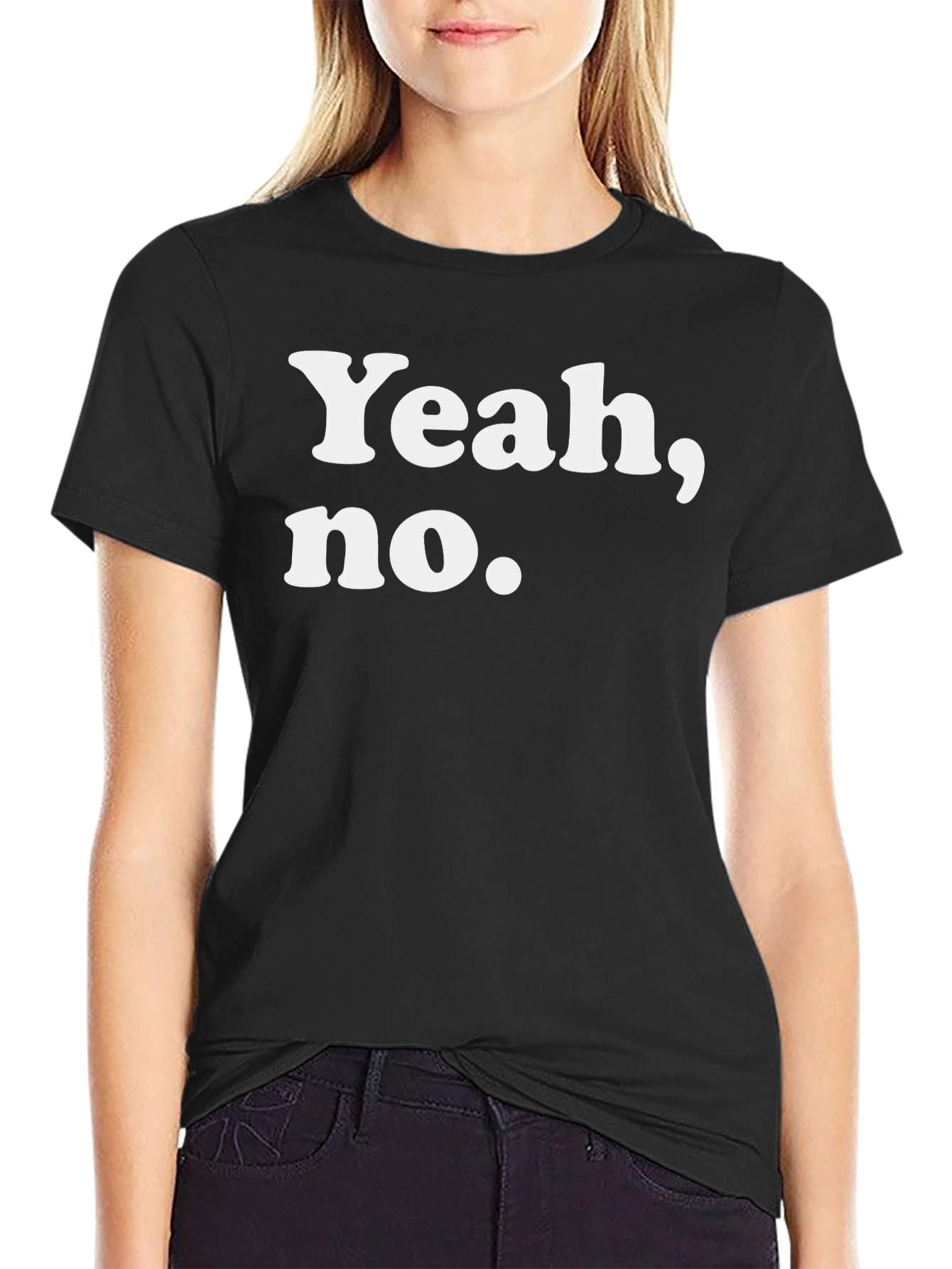 Black Yeah, No. Graphic T-Shirt - Soft Cotton Tee view 2