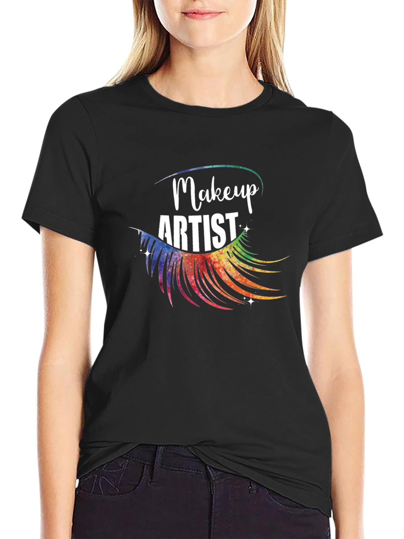 Black Makeup Artist Graphic Tee - Stylish & Comfortable view 2