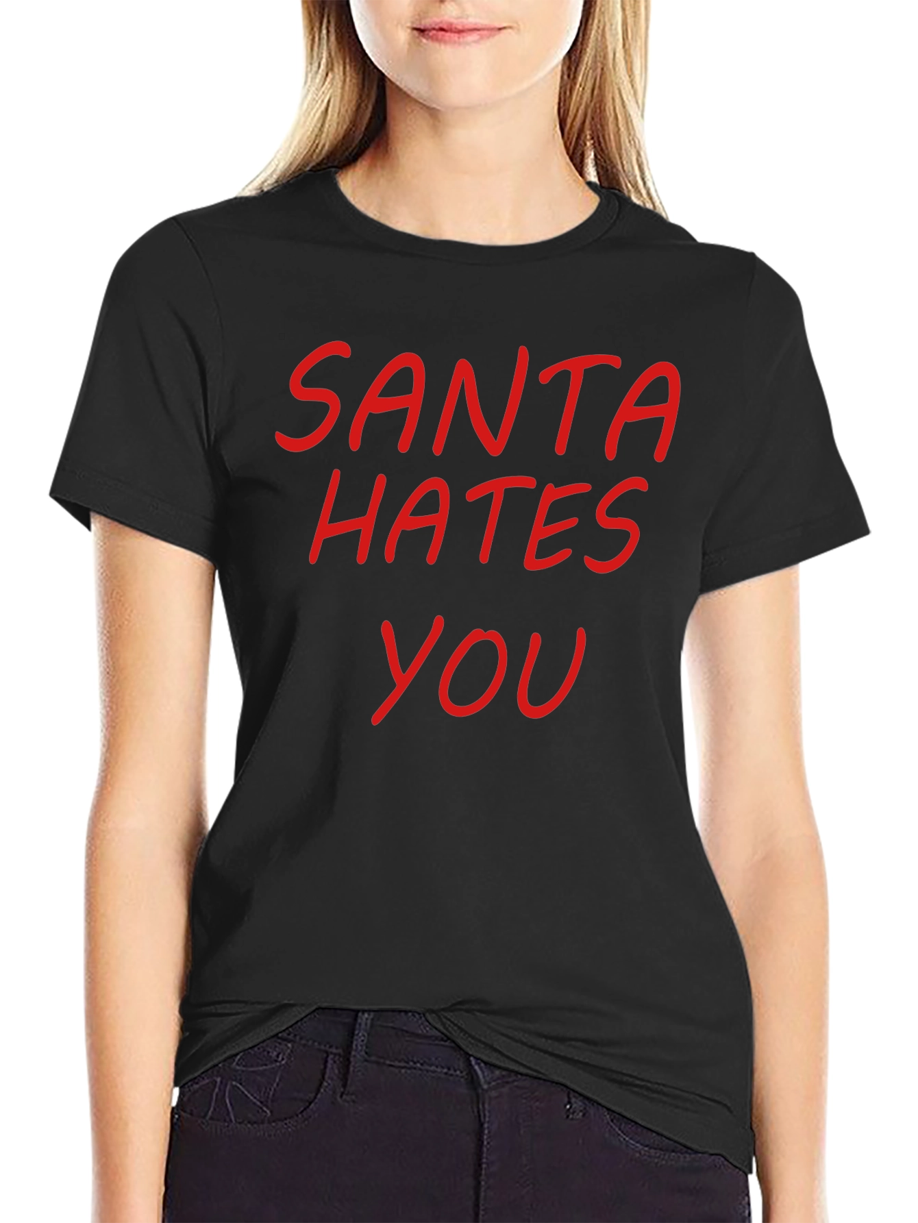 Black Santa Hates You Graphic T-Shirt view 2