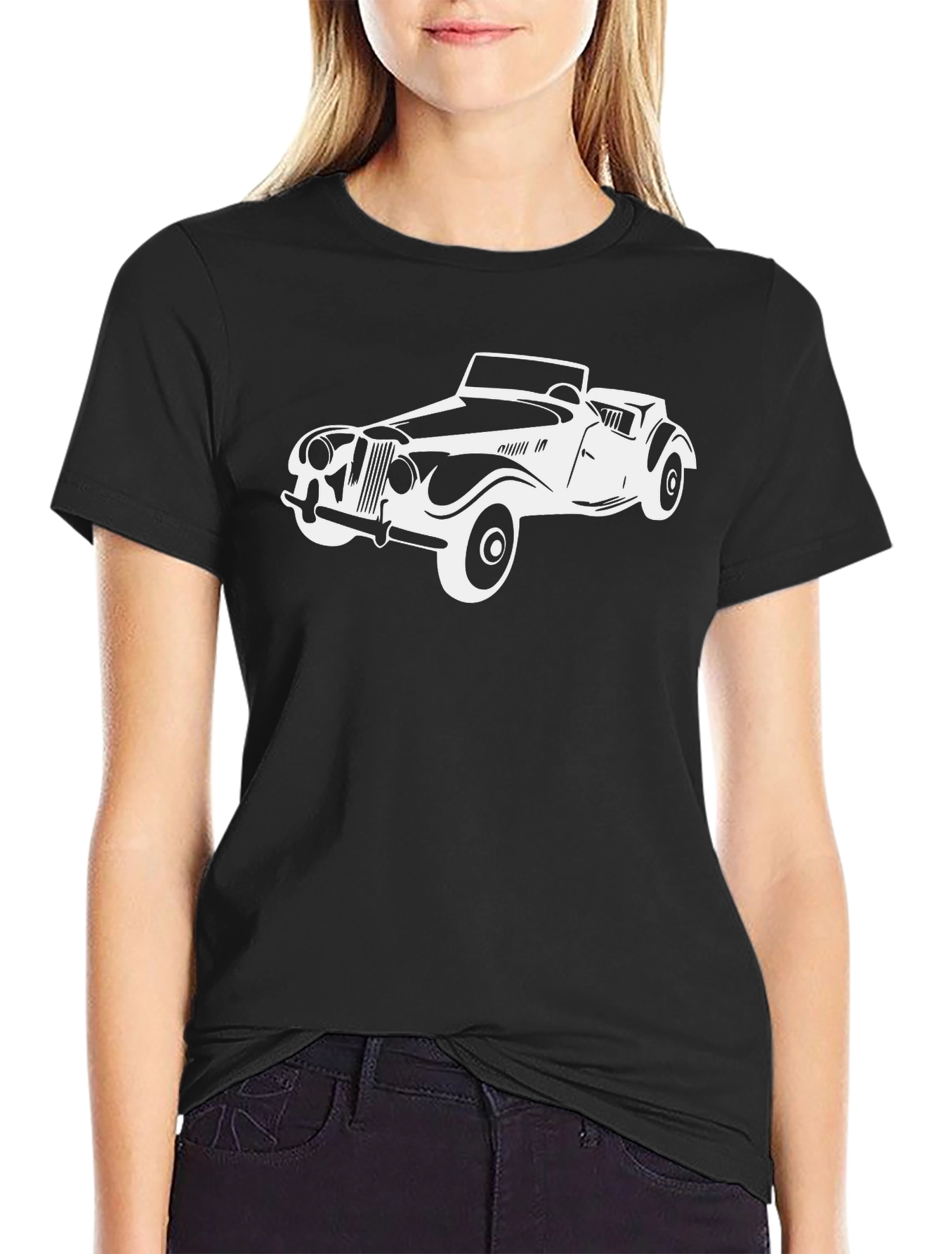 Black Classic Car Graphic Tee - Black view 2