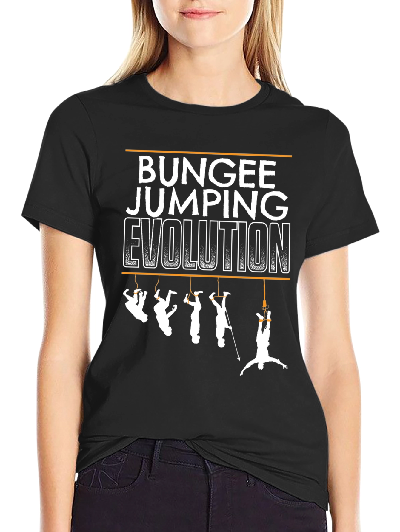Black Bungee Jumping Evolution T-Shirt view 2