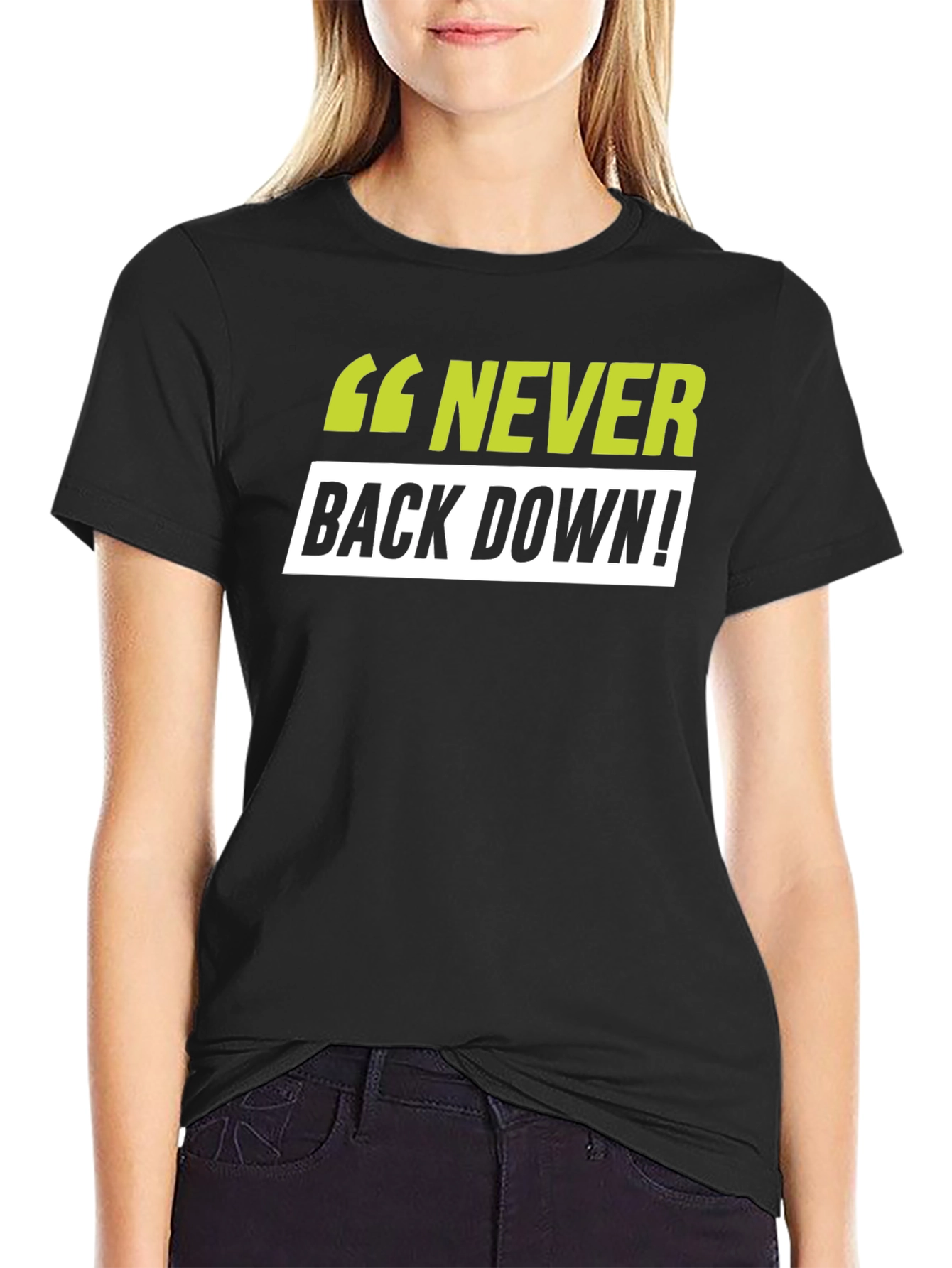 Black Never Back Down Black T-Shirt view 2