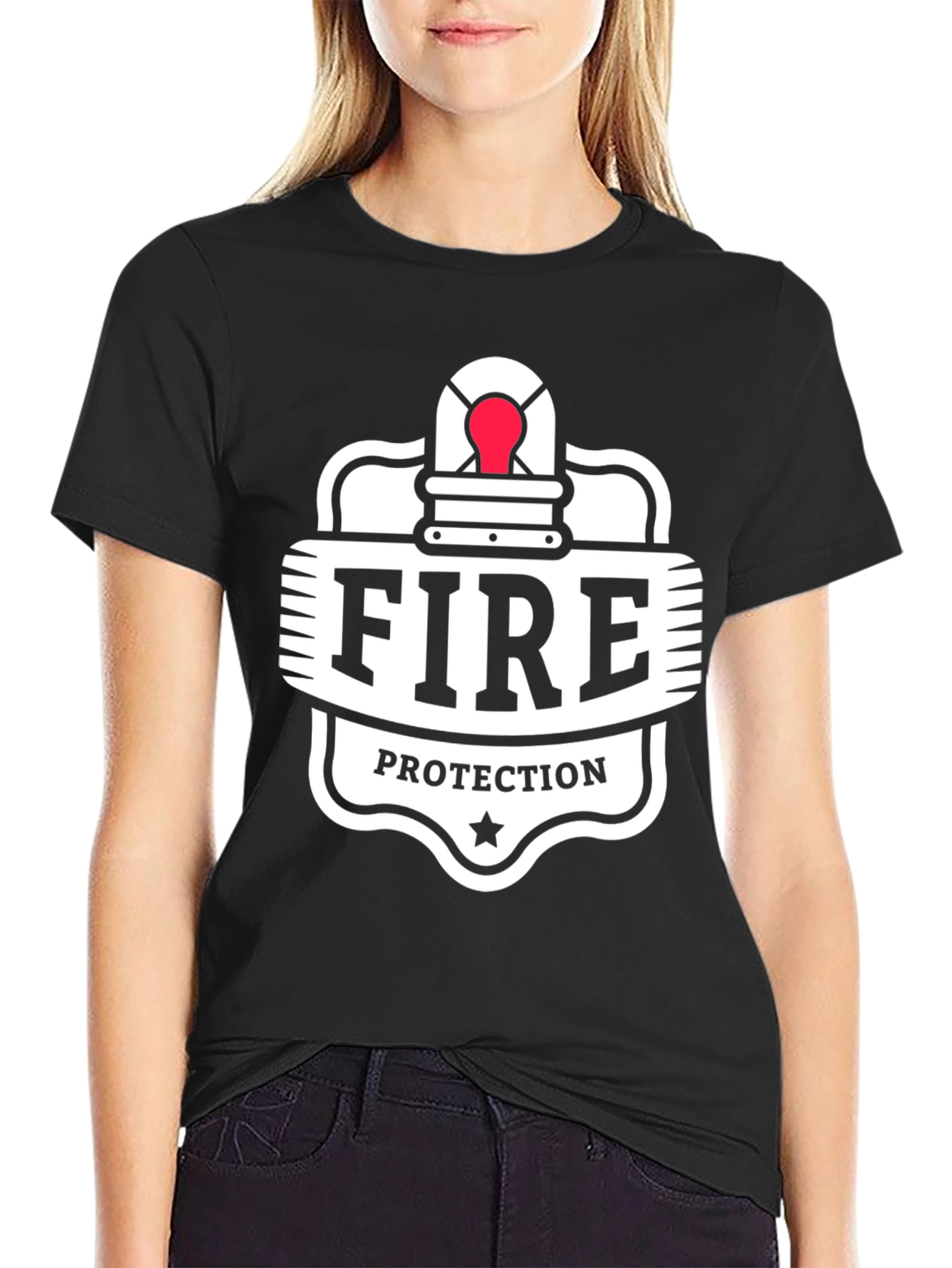Black Fire Protection Black T-Shirt view 2