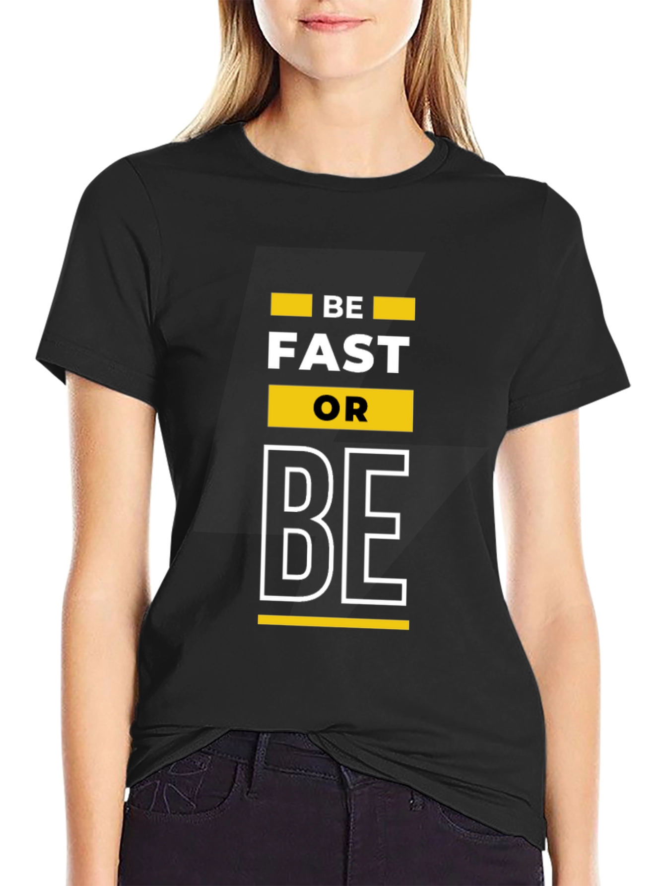 Black Be Fast Or Be T-Shirt - Black view 2
