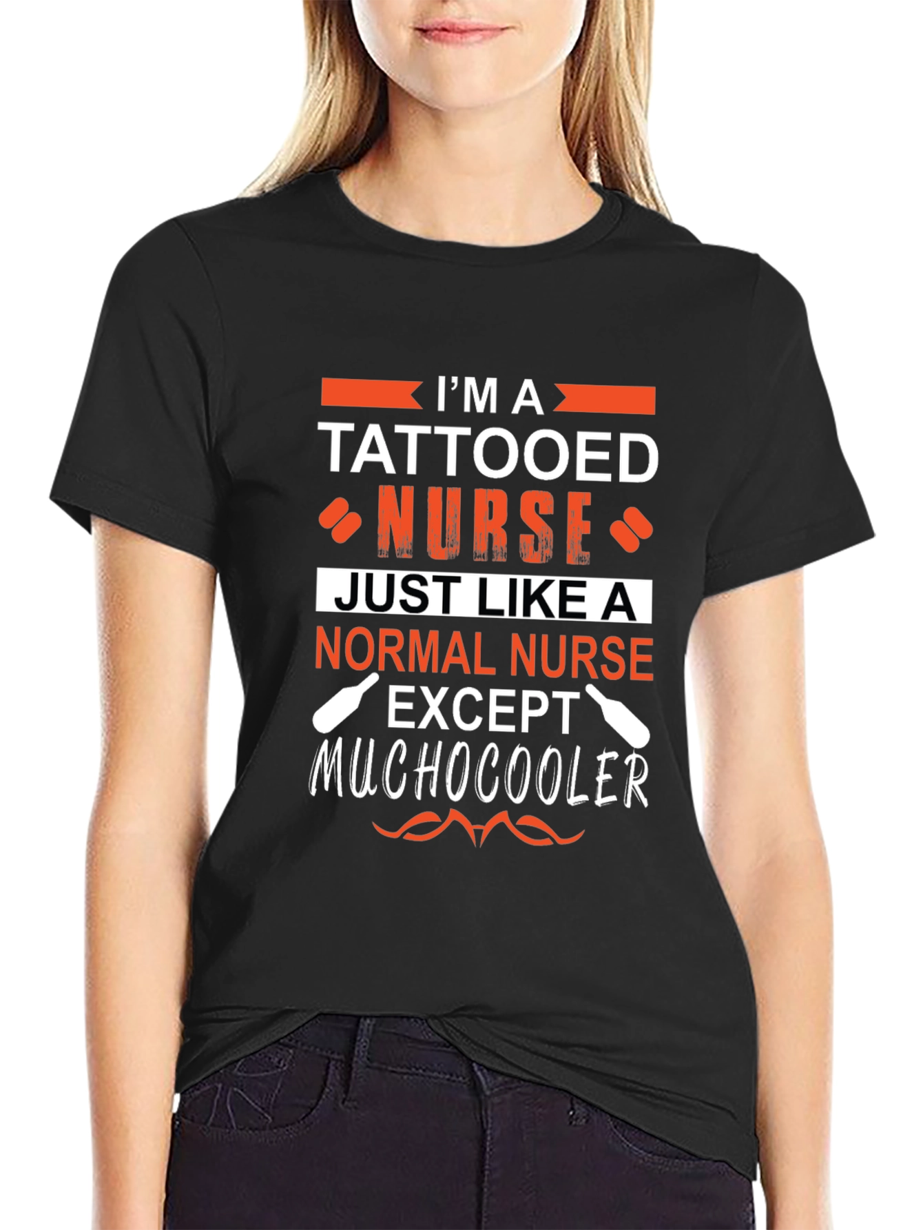 Tattooed Nurse Graphic T-Shirt - Unique Nurse Apparel - 2