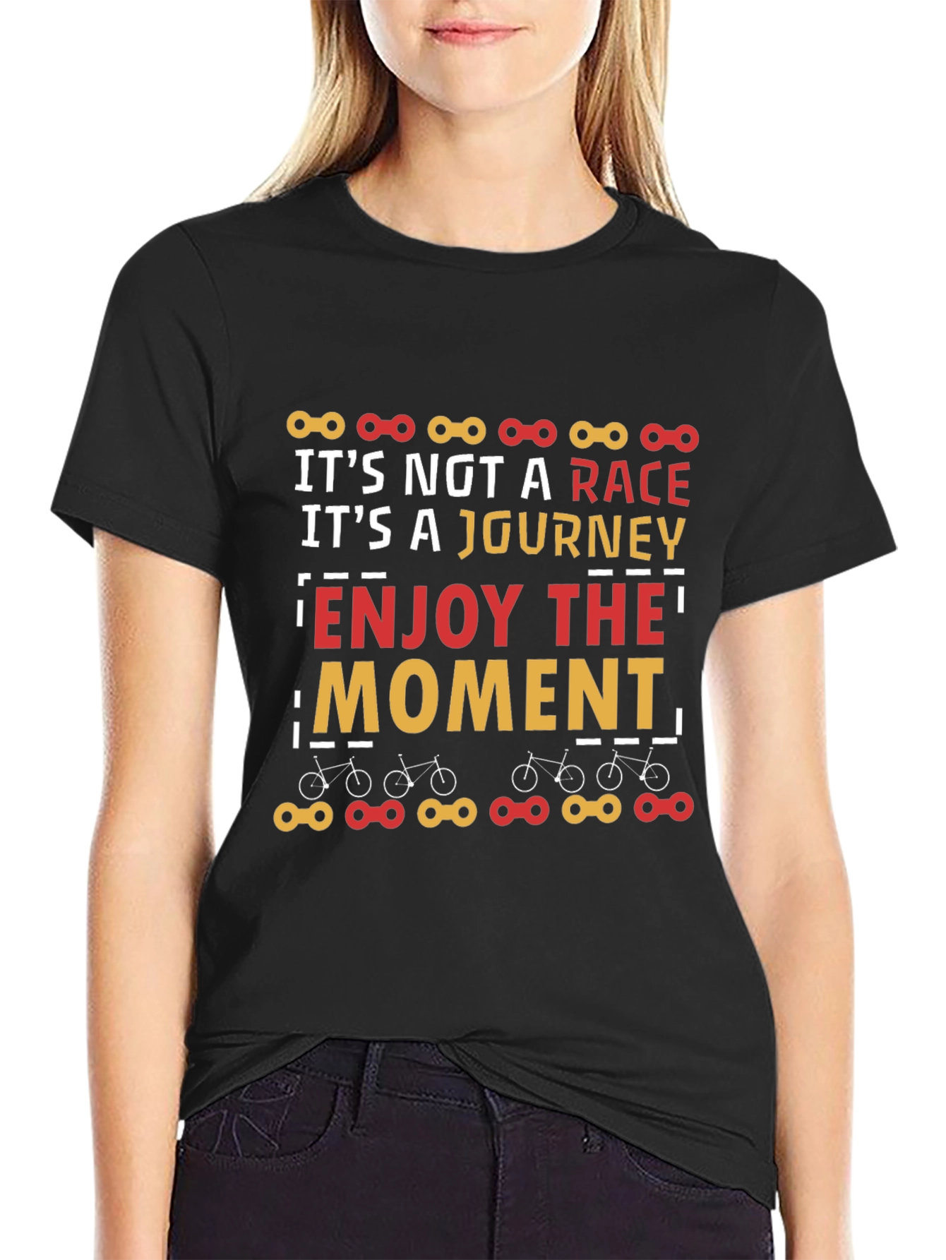 Black It's Not a Race T-Shirt - Enjoy The Moment Graphic Tee view 2