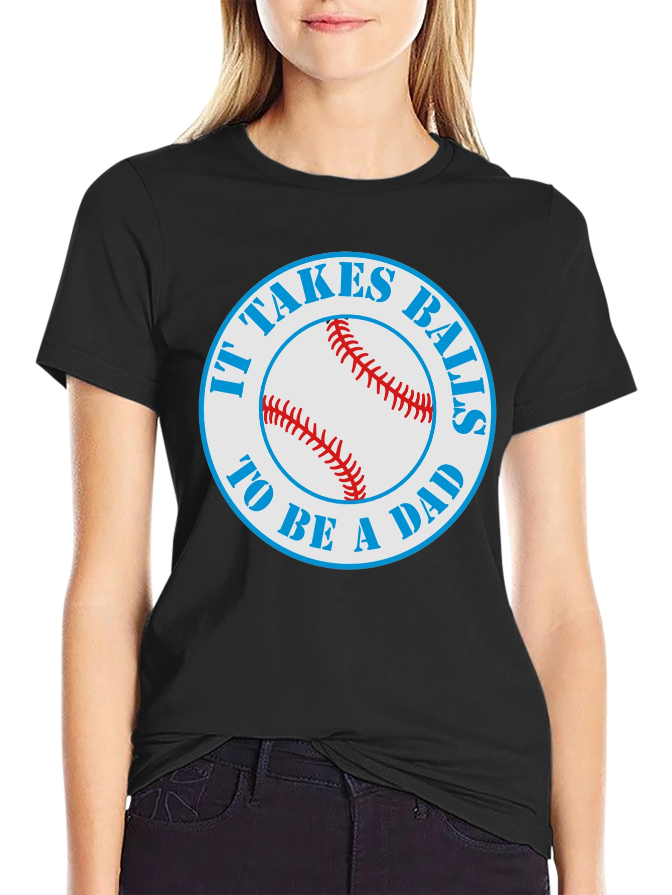 Black It Takes Balls To Be A Dad T-Shirt view 2