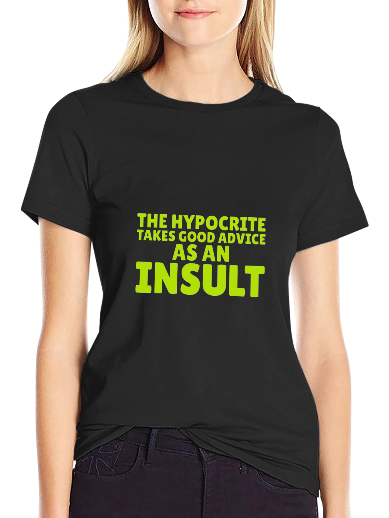 Black Hypocrite Advice Funny T-Shirt view 2
