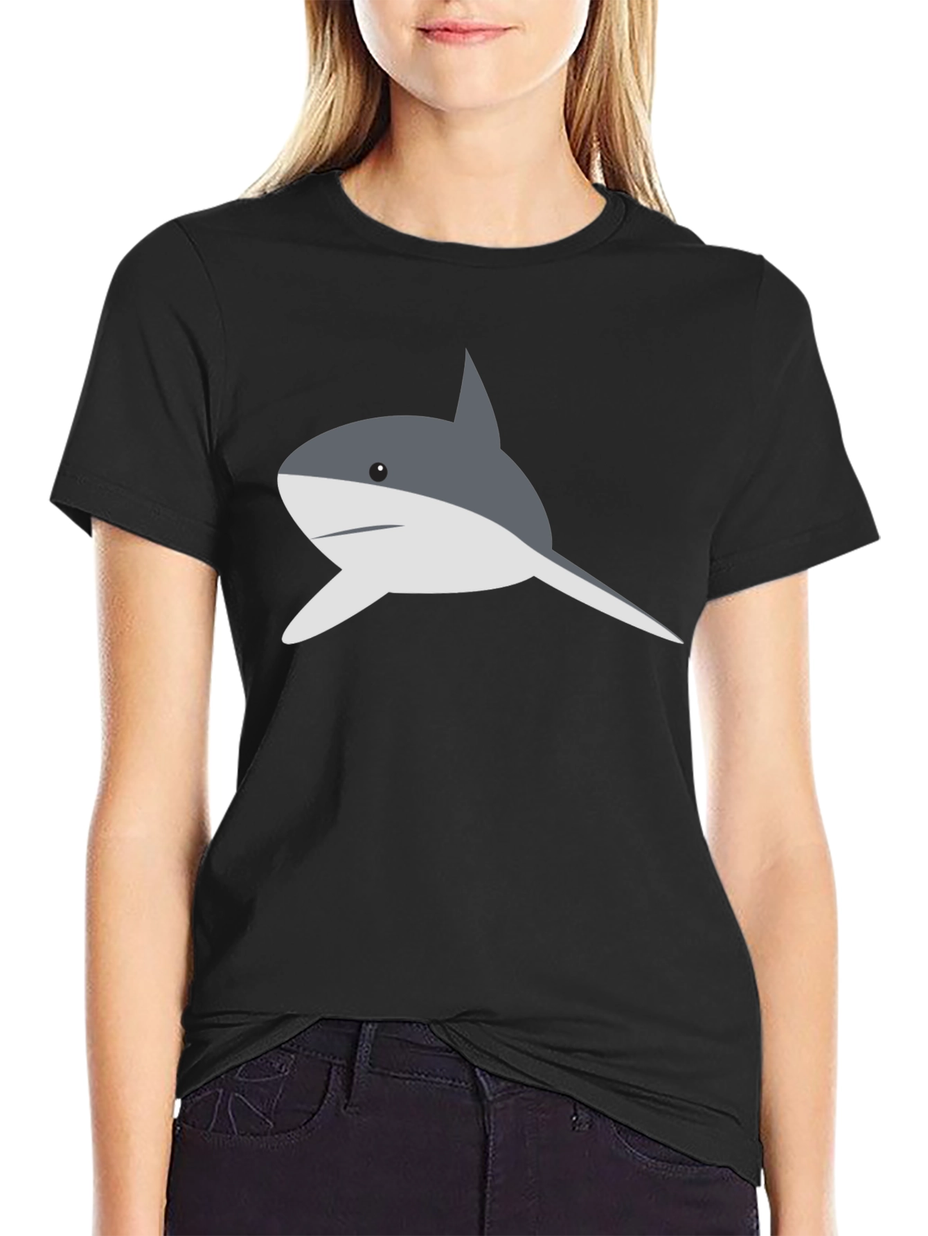 Black Shark Graphic T-Shirt - Men's Black Tee view 2