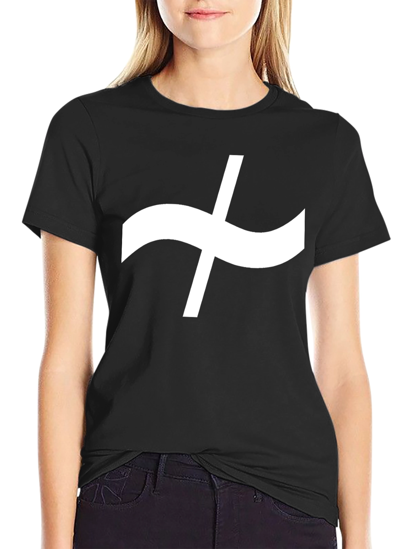 Black Abstract Symbol Black T-Shirt view 2
