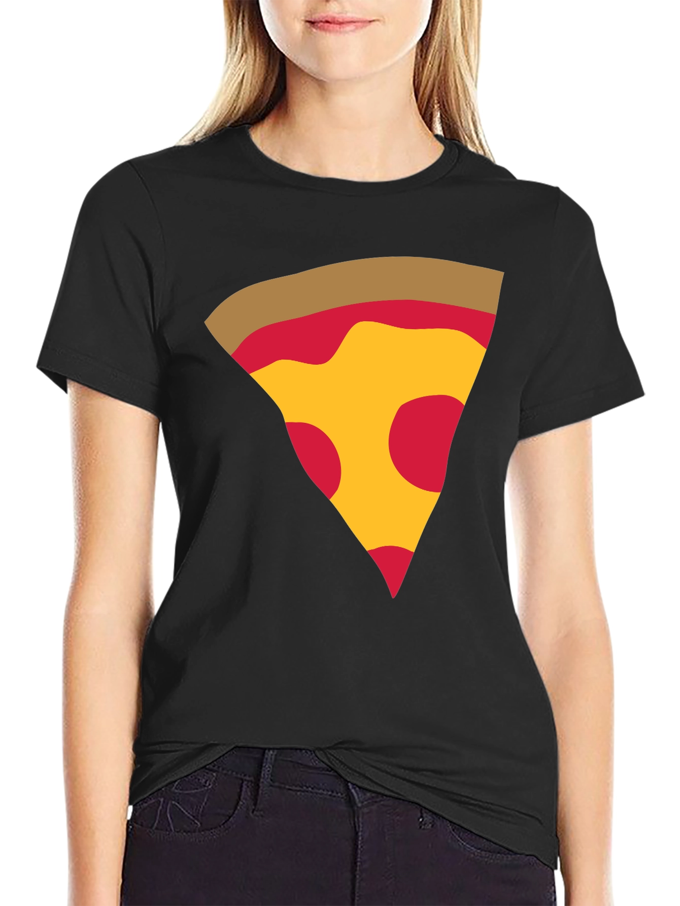 Black Pizza Slice Graphic T-Shirt view 2