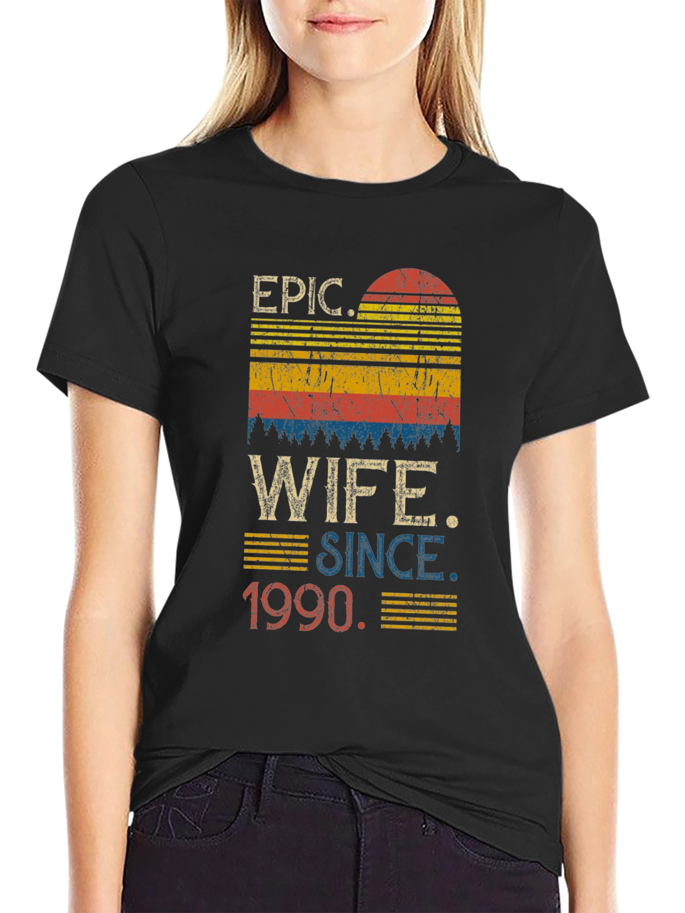 Black Epic Wife Since 1990 Graphic Tee view 2