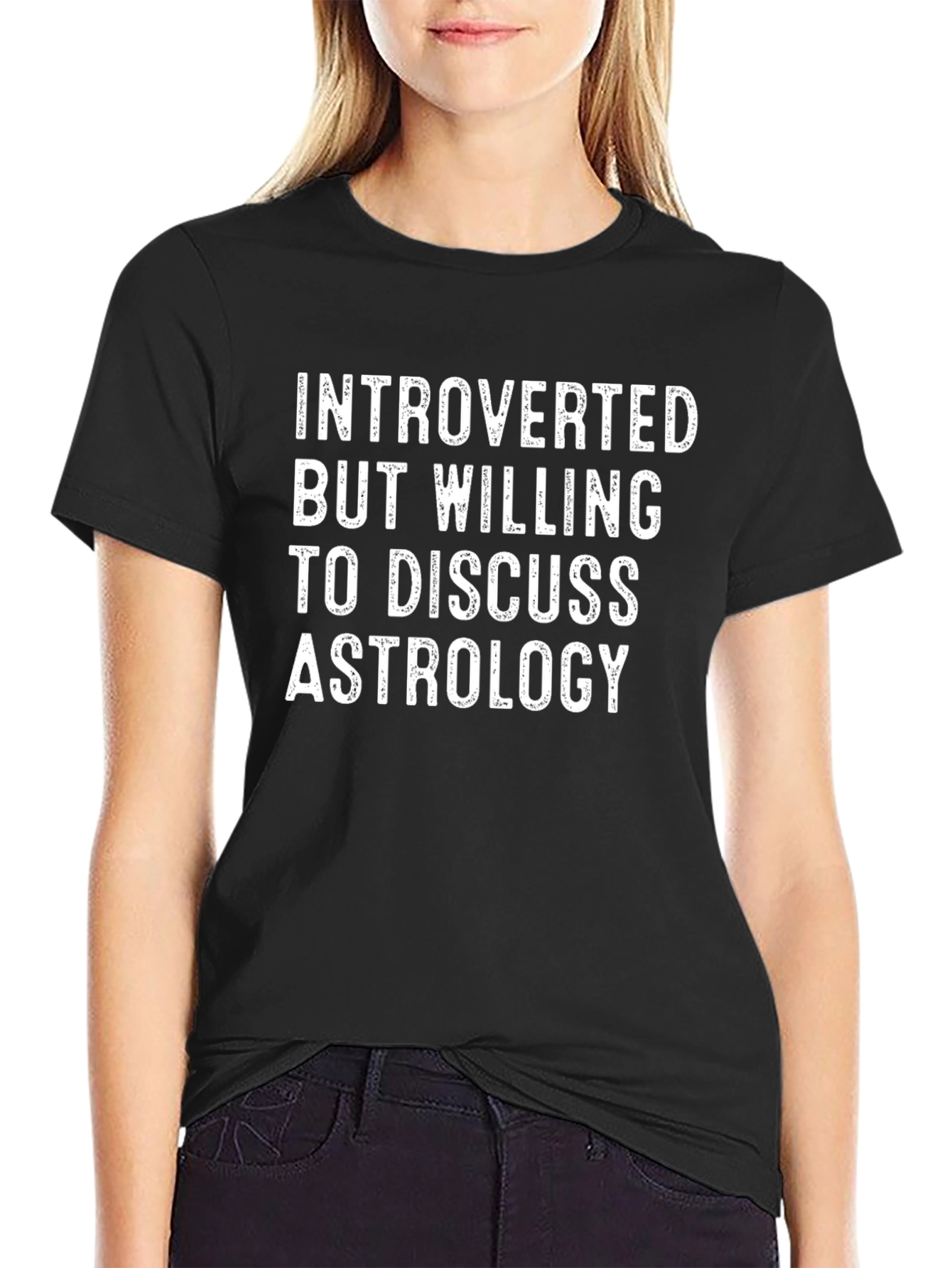 Black Introverted Astrology Tee view 2