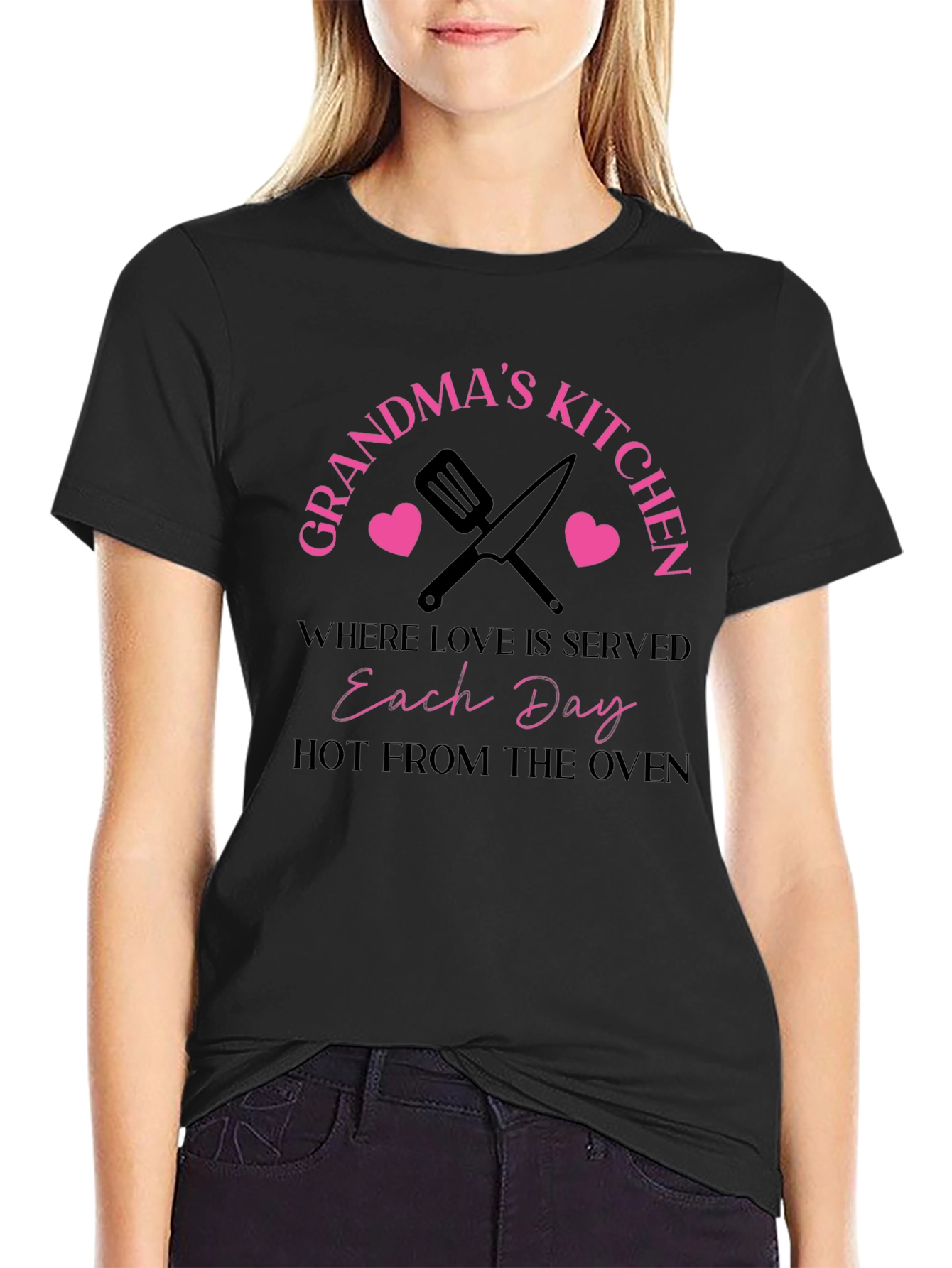 Black Grandma's Kitchen T-Shirt - Love Served Daily view 2
