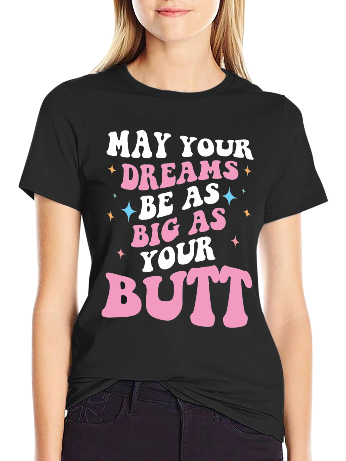 Black Funny "Big As Your Butt" Graphic Tee view 2
