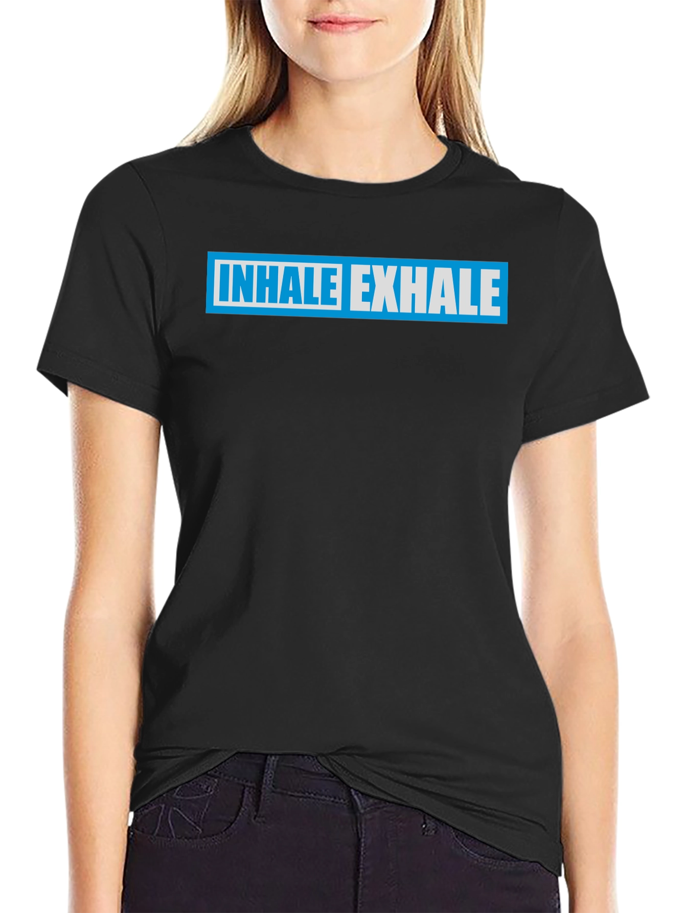 Black Inhale Exhale Graphic Tee - Black T-Shirt view 2