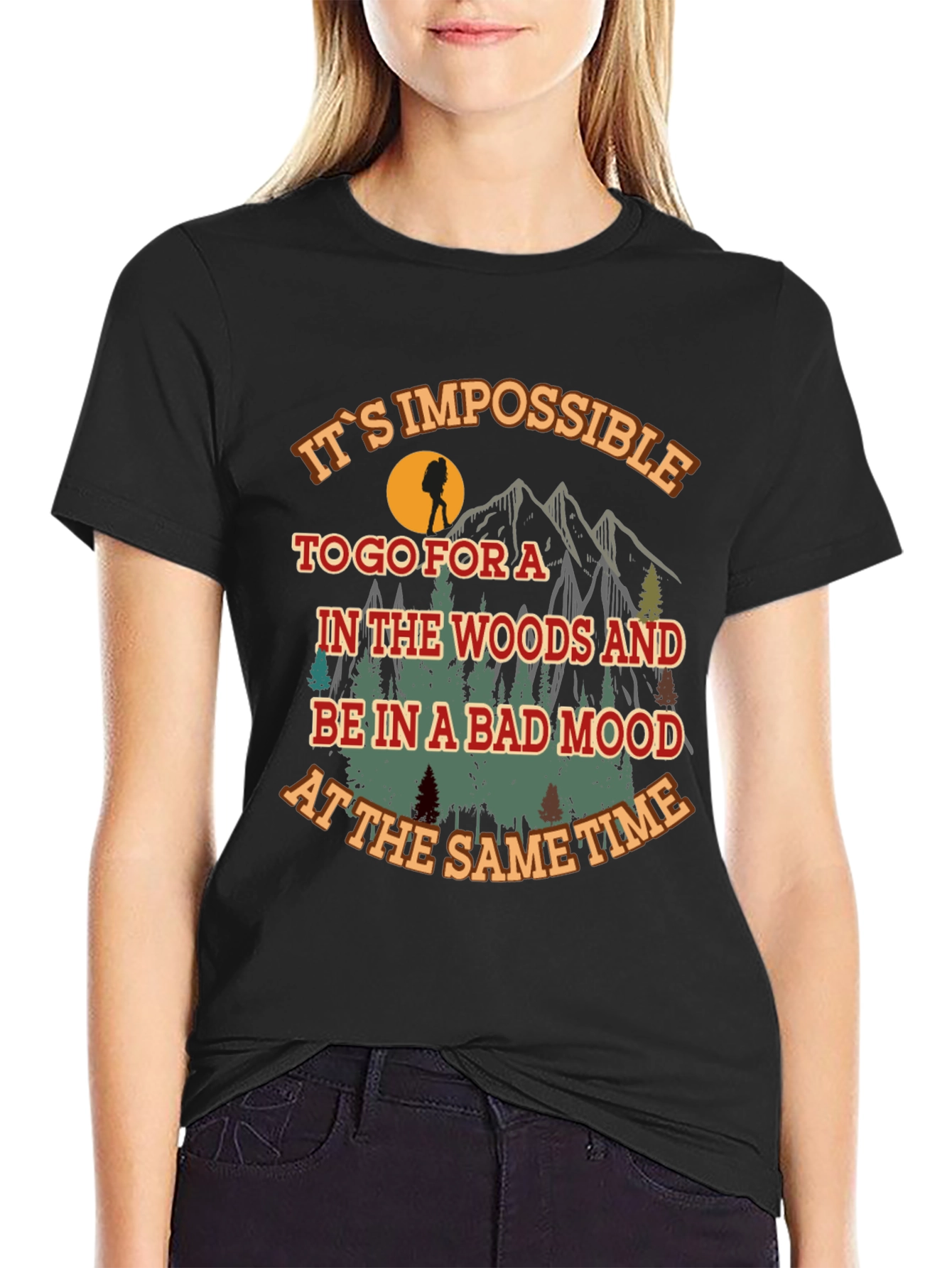 Black Hiking Adventure Graphic Tee - Bad Mood Impossible view 2