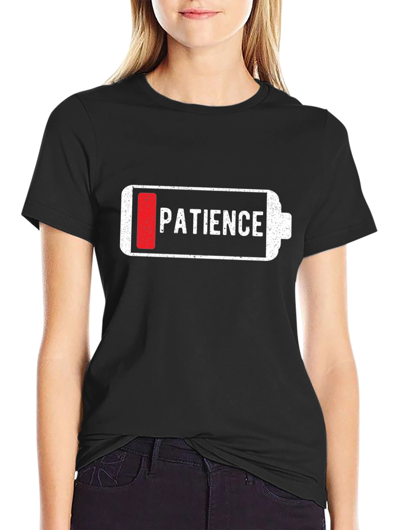 Black Low Patience Battery Graphic T-Shirt view 2