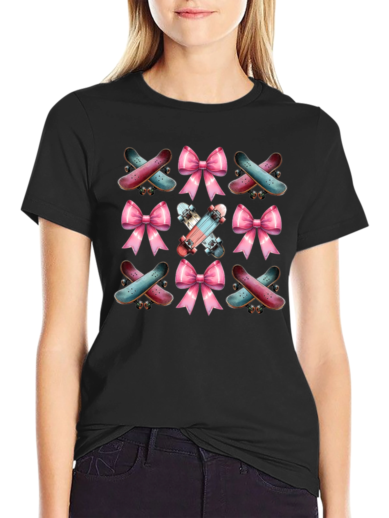 Skateboard & Bows Graphic Tee - 2