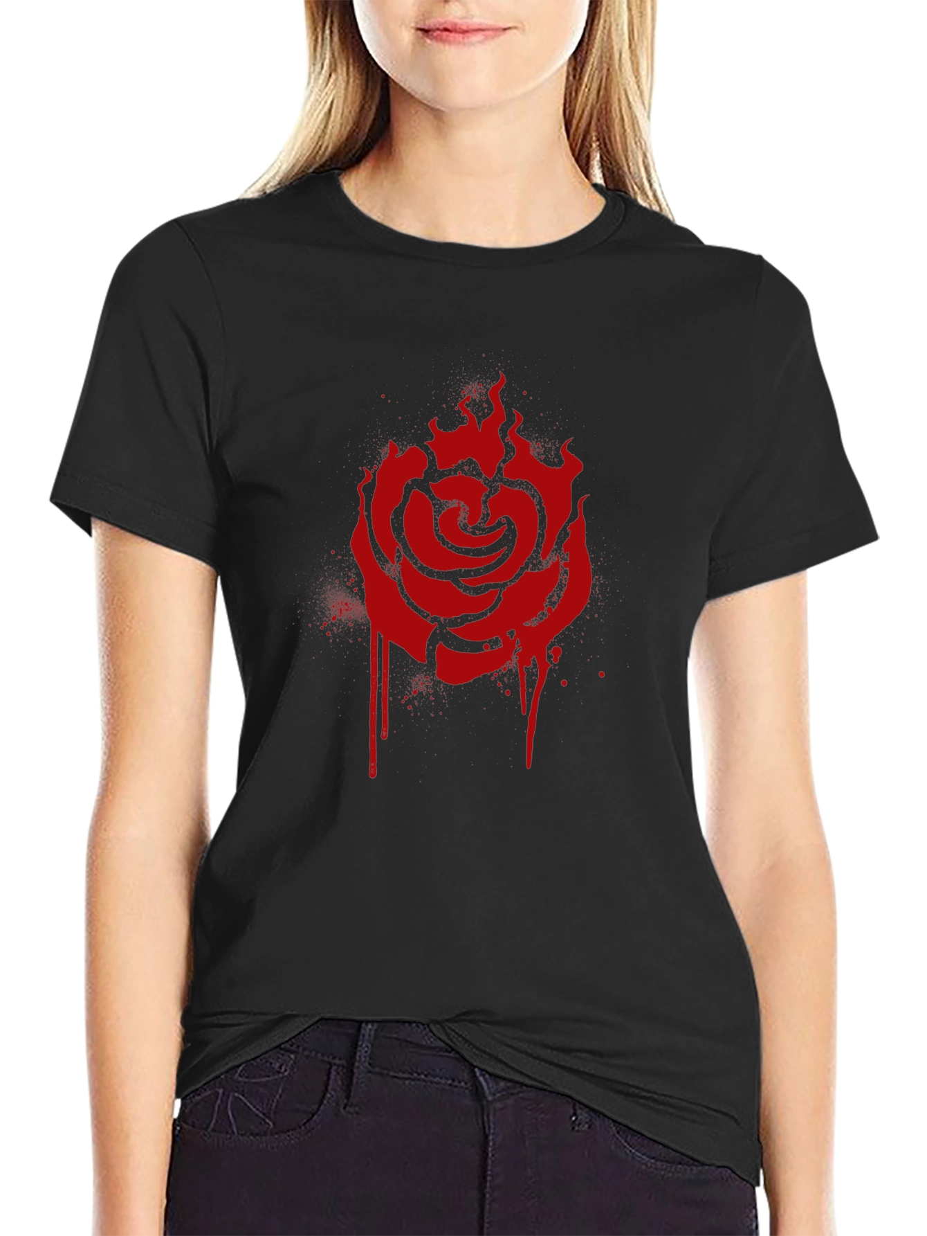 Black Rose Emblem Graphic Tee - Black view 2