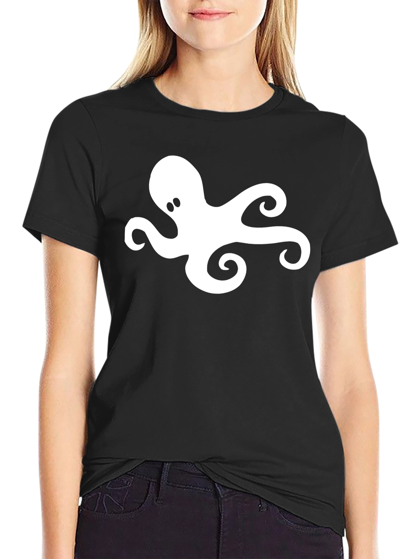 Black Octopus Graphic Tee - Black Cotton Blend view 2