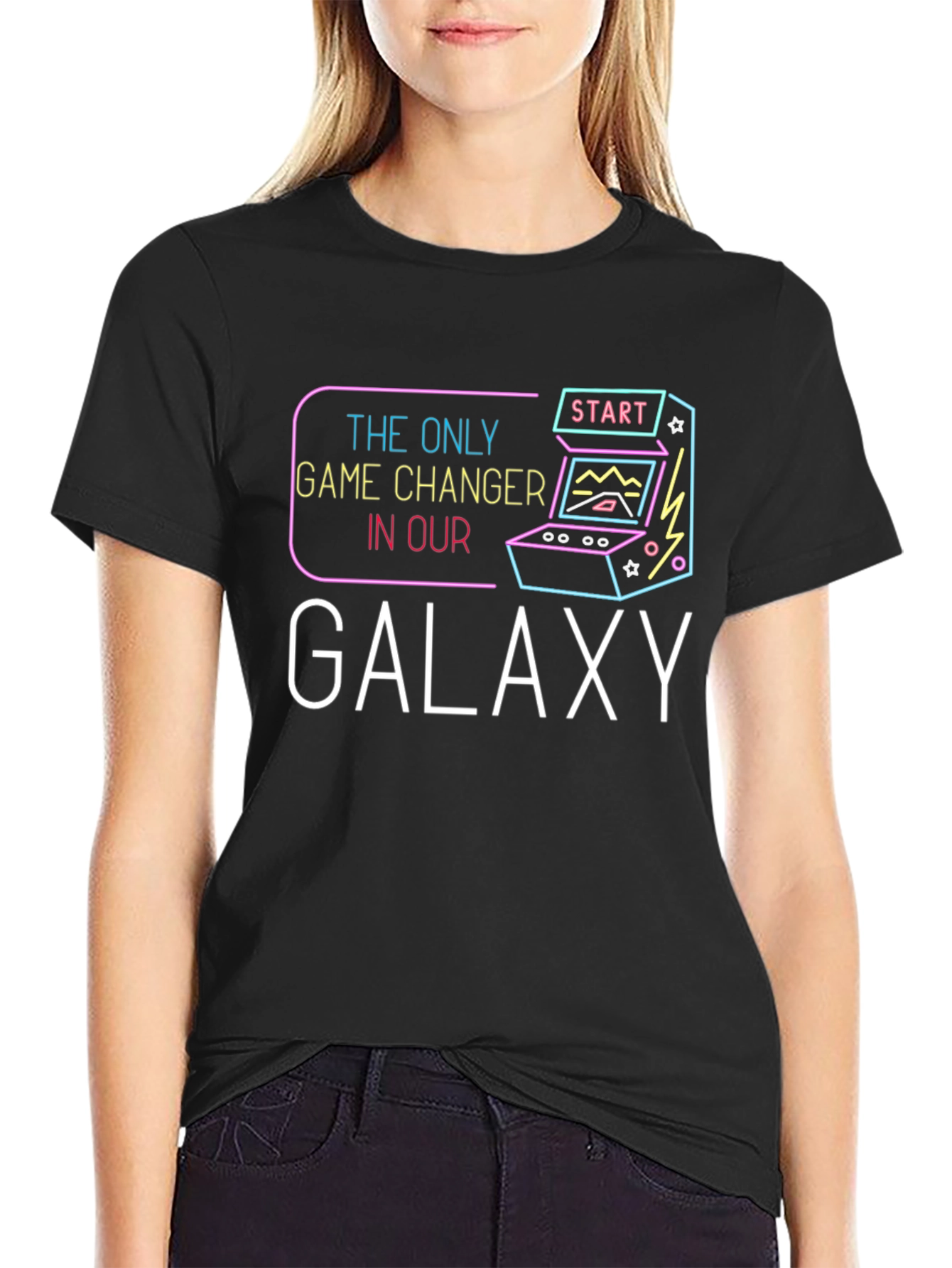 Black Game Changer Galaxy T-Shirt - Gamer Gift view 2
