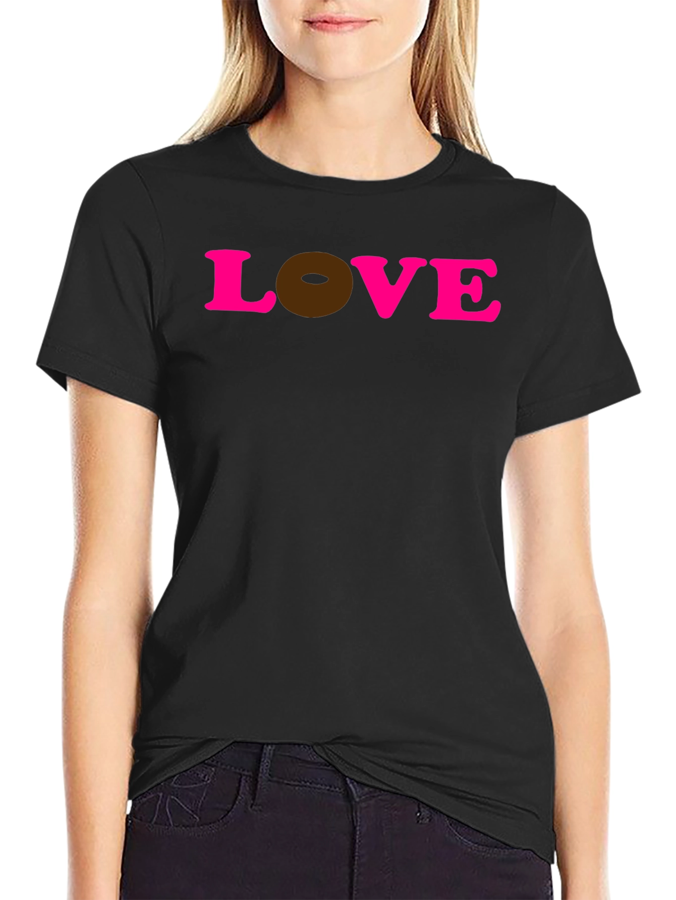Black Donut Love T-Shirt - Unique Design view 2