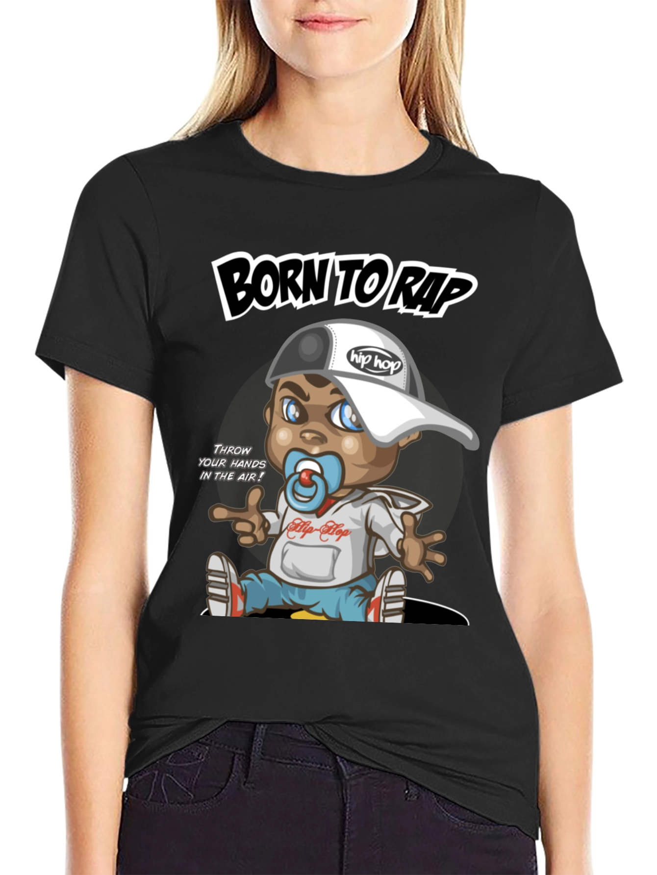 Black Born to Rap Hip-Hop Baby T-Shirt view 2
