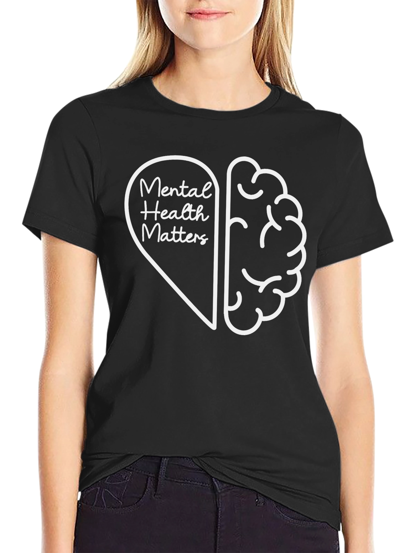 Black Mental Health Matters Graphic Tee - Black view 2