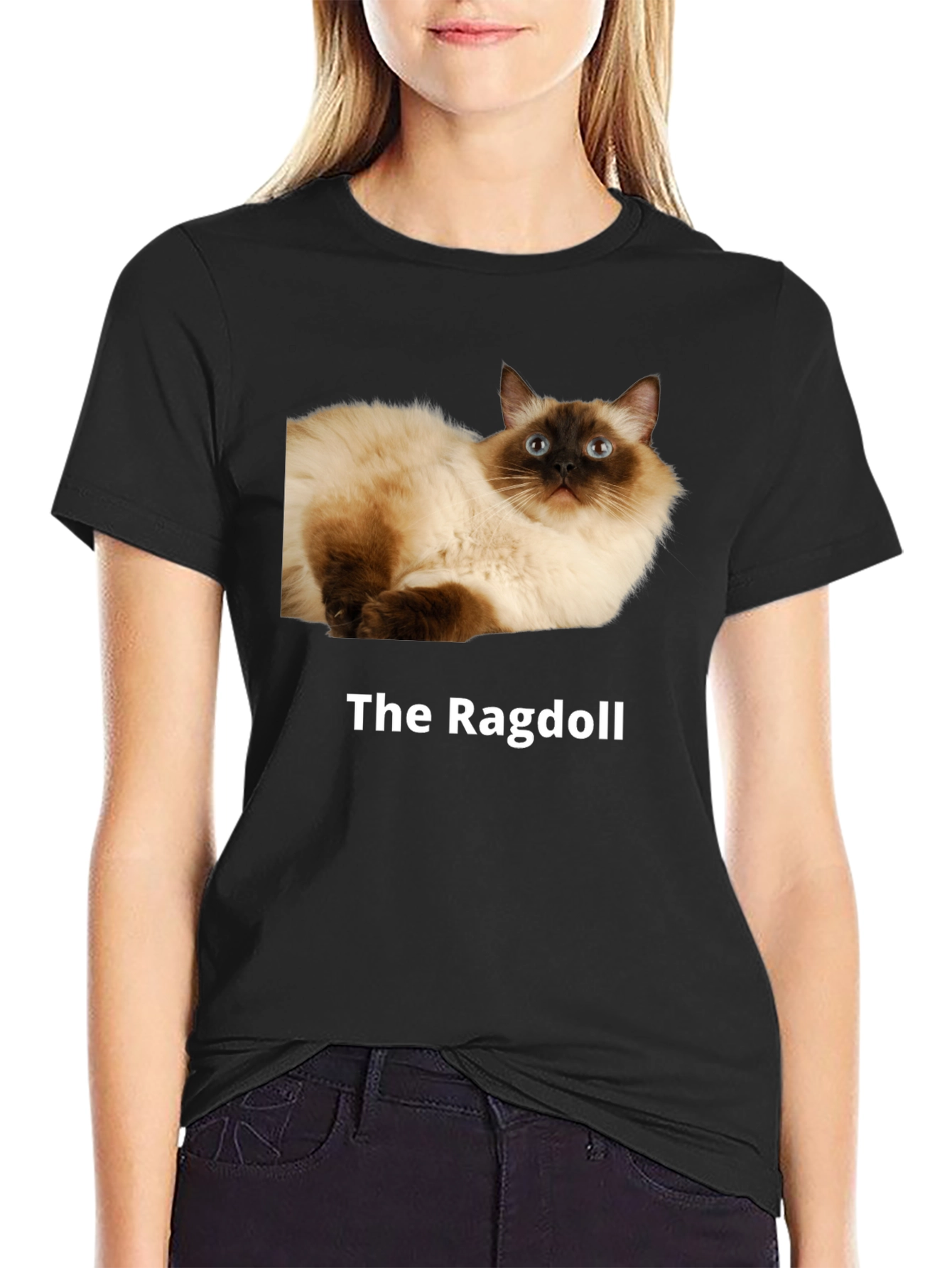 Black Ragdoll Cat T-Shirt - Premium Cotton Blend view 2