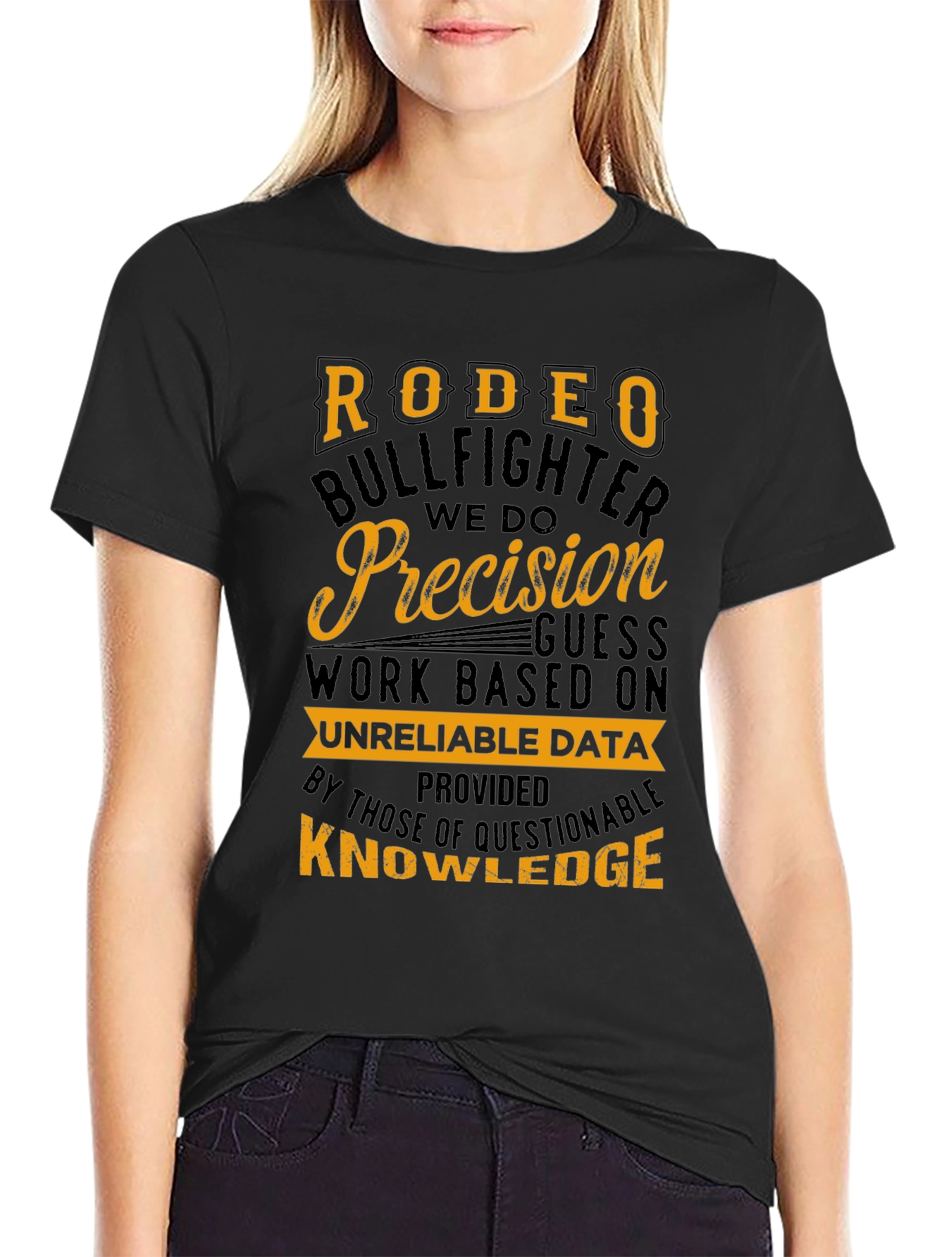 Black Rodeo Bullfighter Precision Graphic T-Shirt view 2