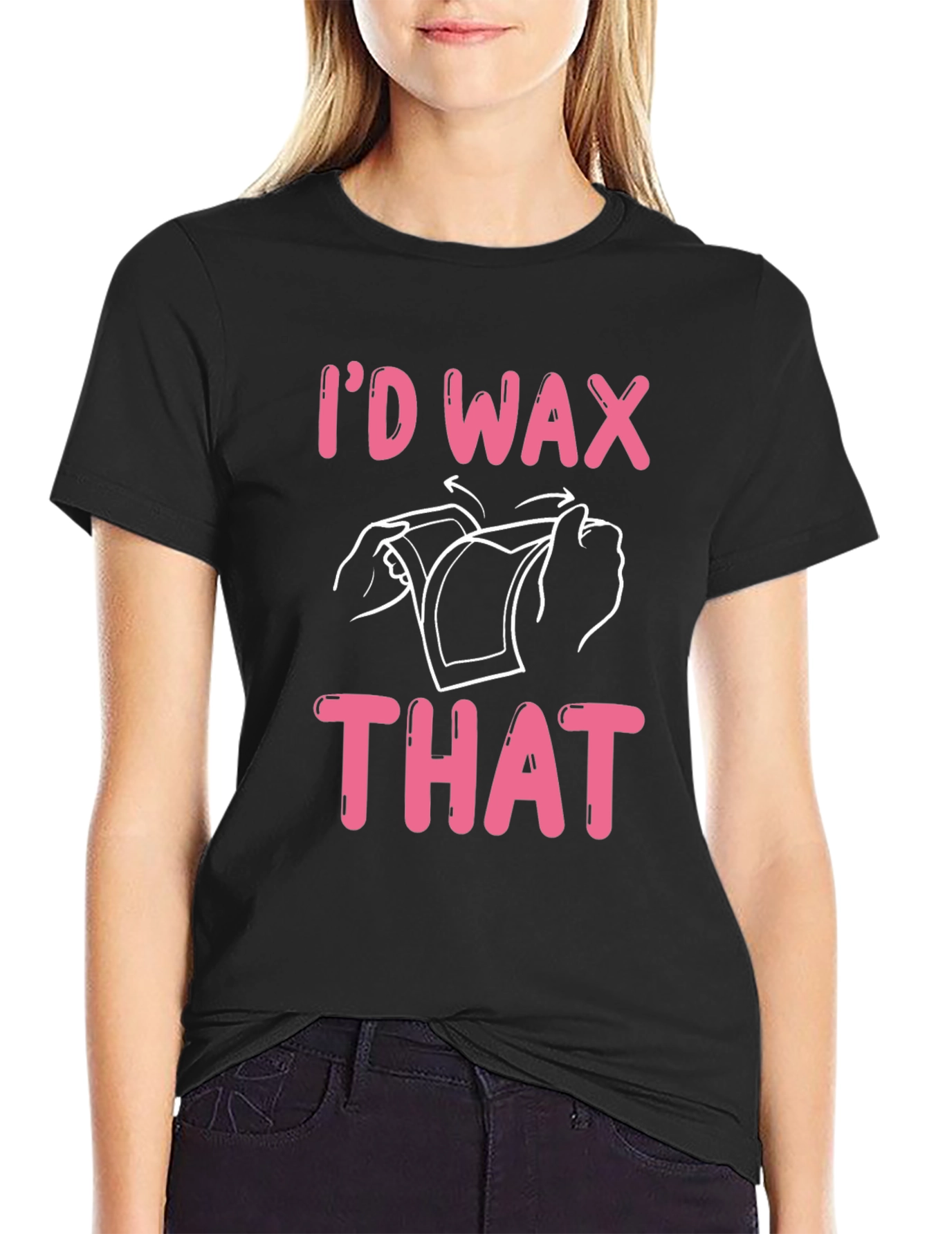 Black I'd Wax That Graphic Tee - Funny T-Shirt view 2