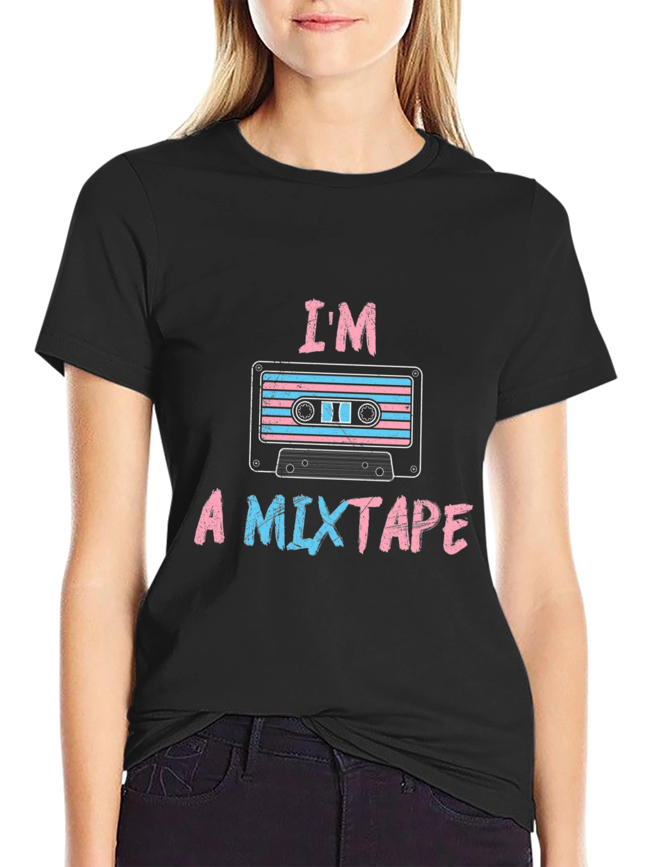Black I'm A Mixtape T-Shirt - Trans Pride view 2