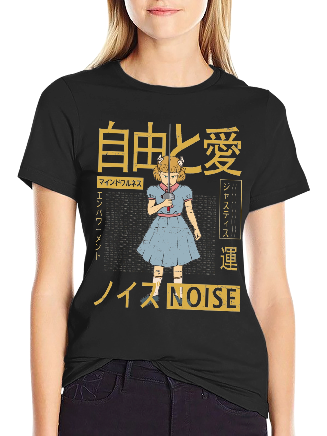 Black Anime Inspired Graphic Tee view 2