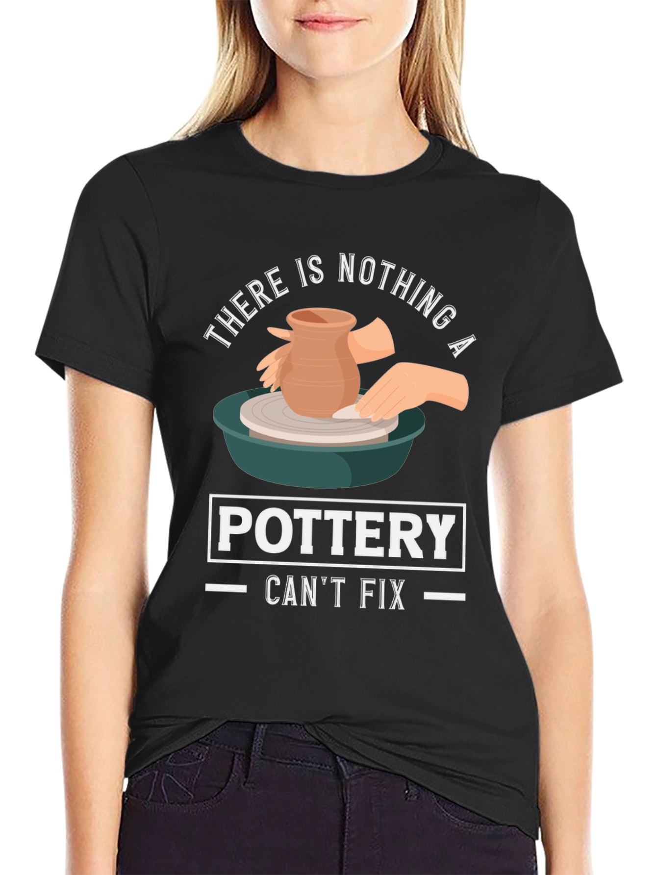Black Pottery Fix T-Shirt, Ceramic Art Tee view 2