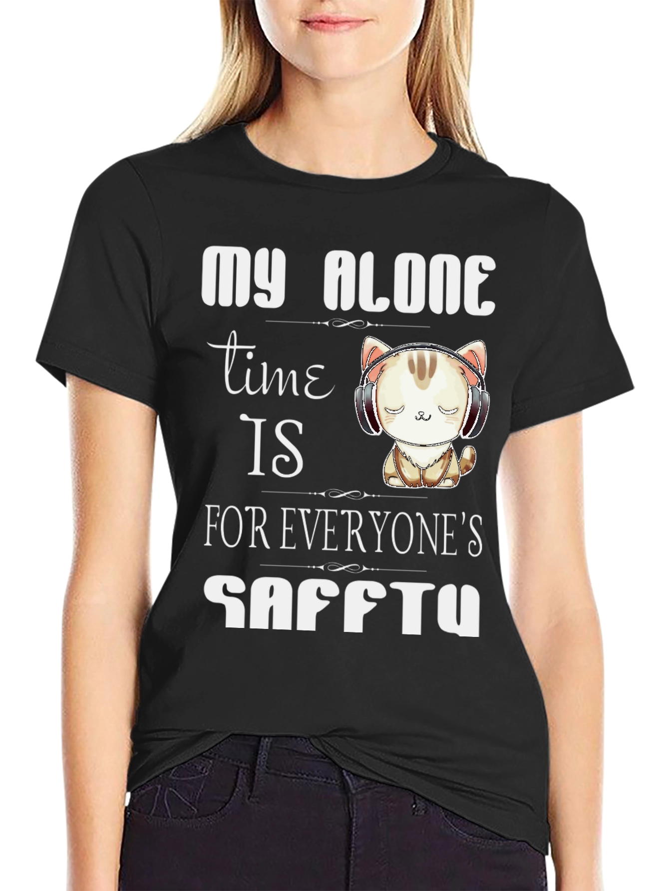 Black My Alone Time T-Shirt view 2