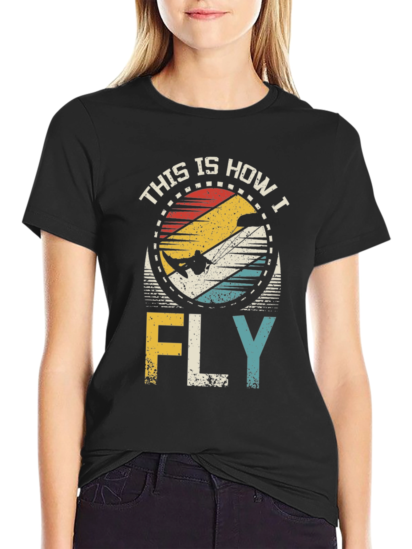 Black This Is How I Fly Retro T-Shirt view 2