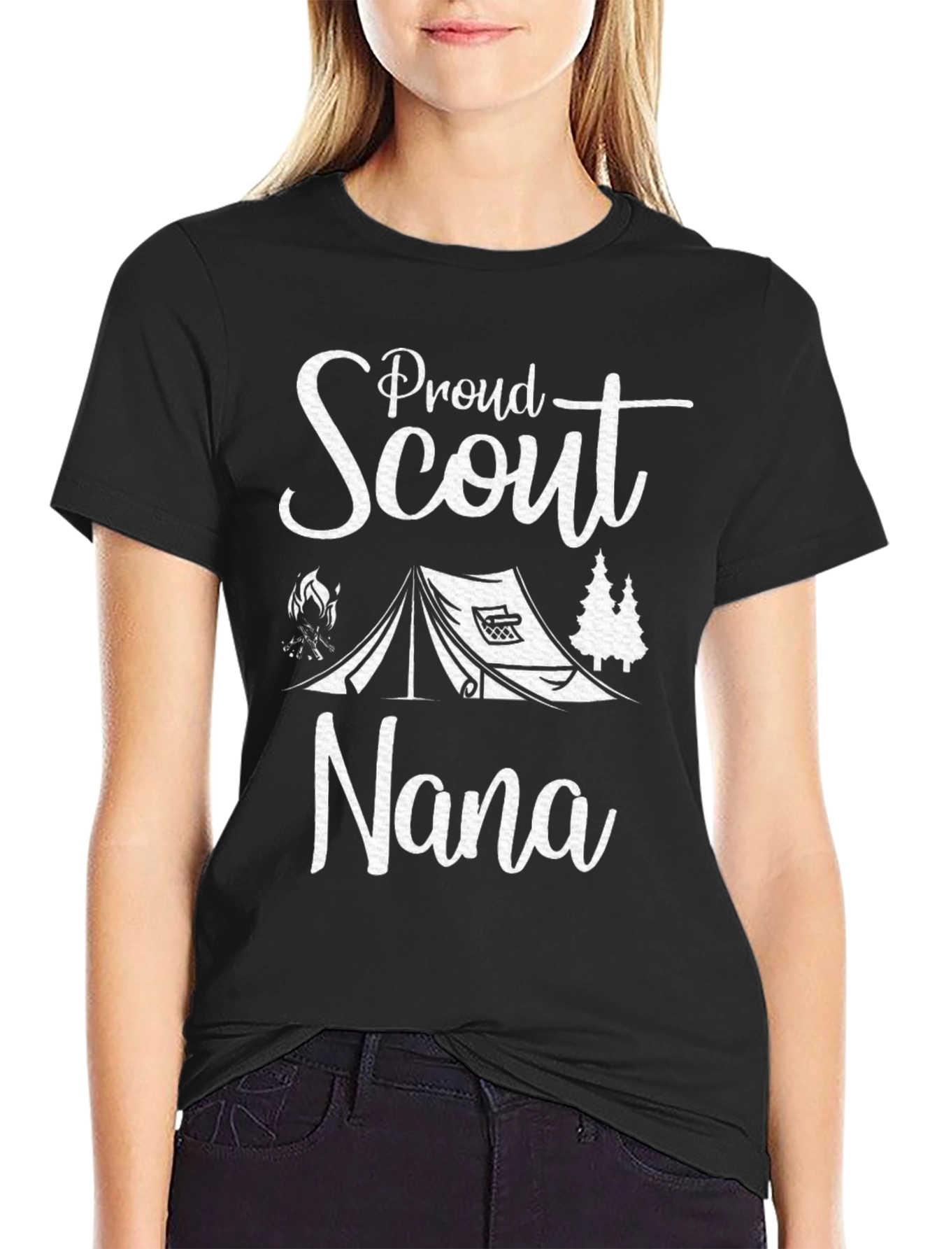 Black Proud Scout Nana Graphic T-Shirt view 2