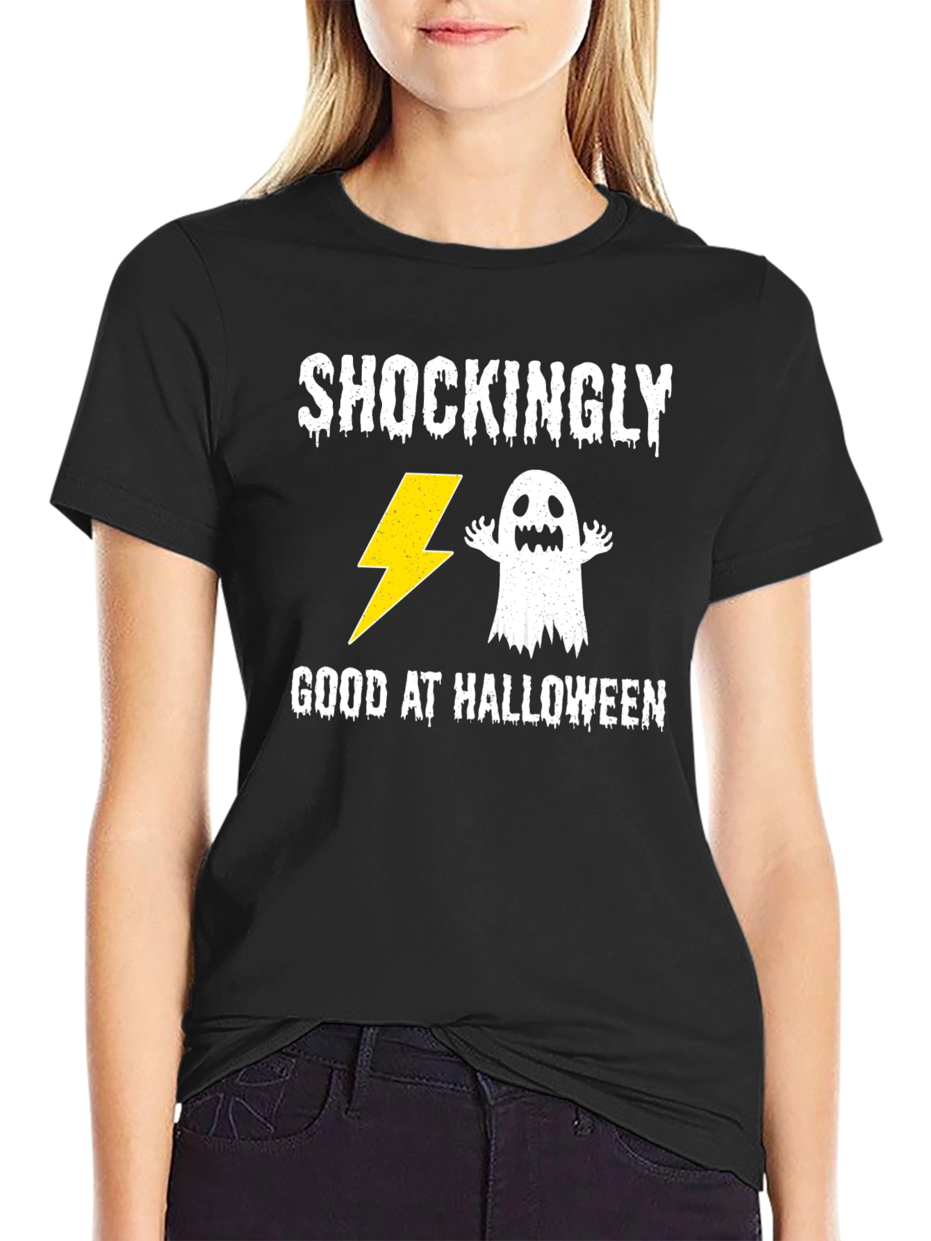 Black Shockingly Good at Halloween Graphic Tee view 2
