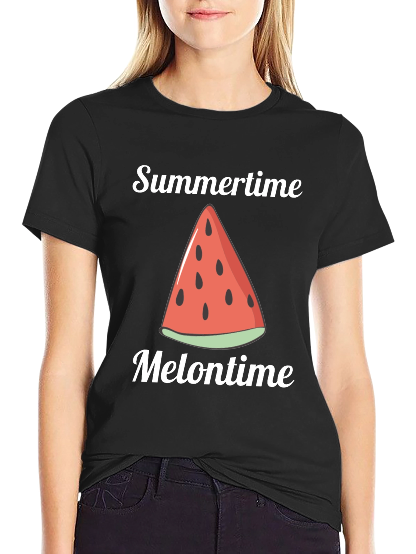 Black Summertime Melontime Graphic Tee view 2