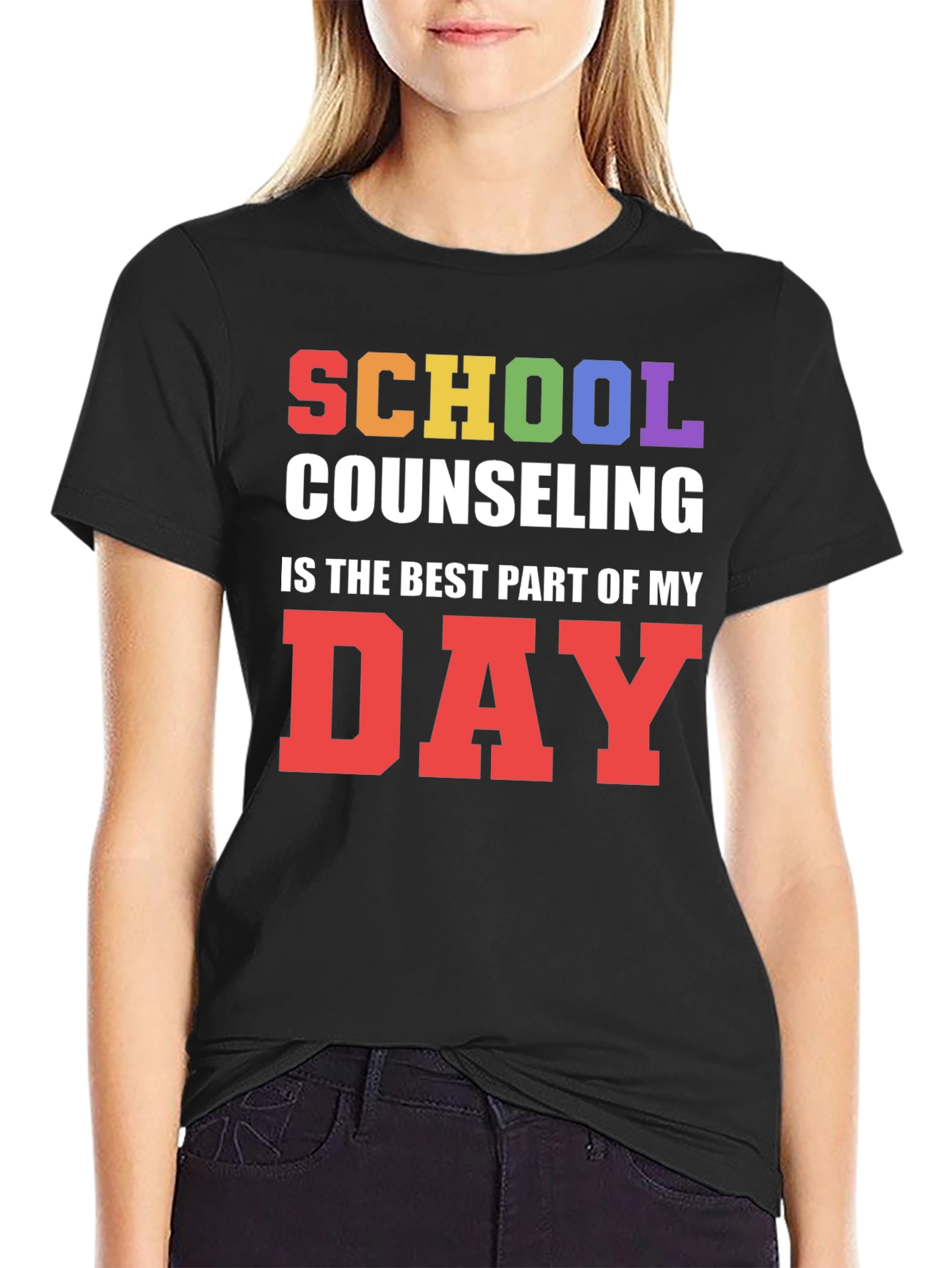 Black School Counseling T-Shirt: Best Part of My Day view 2