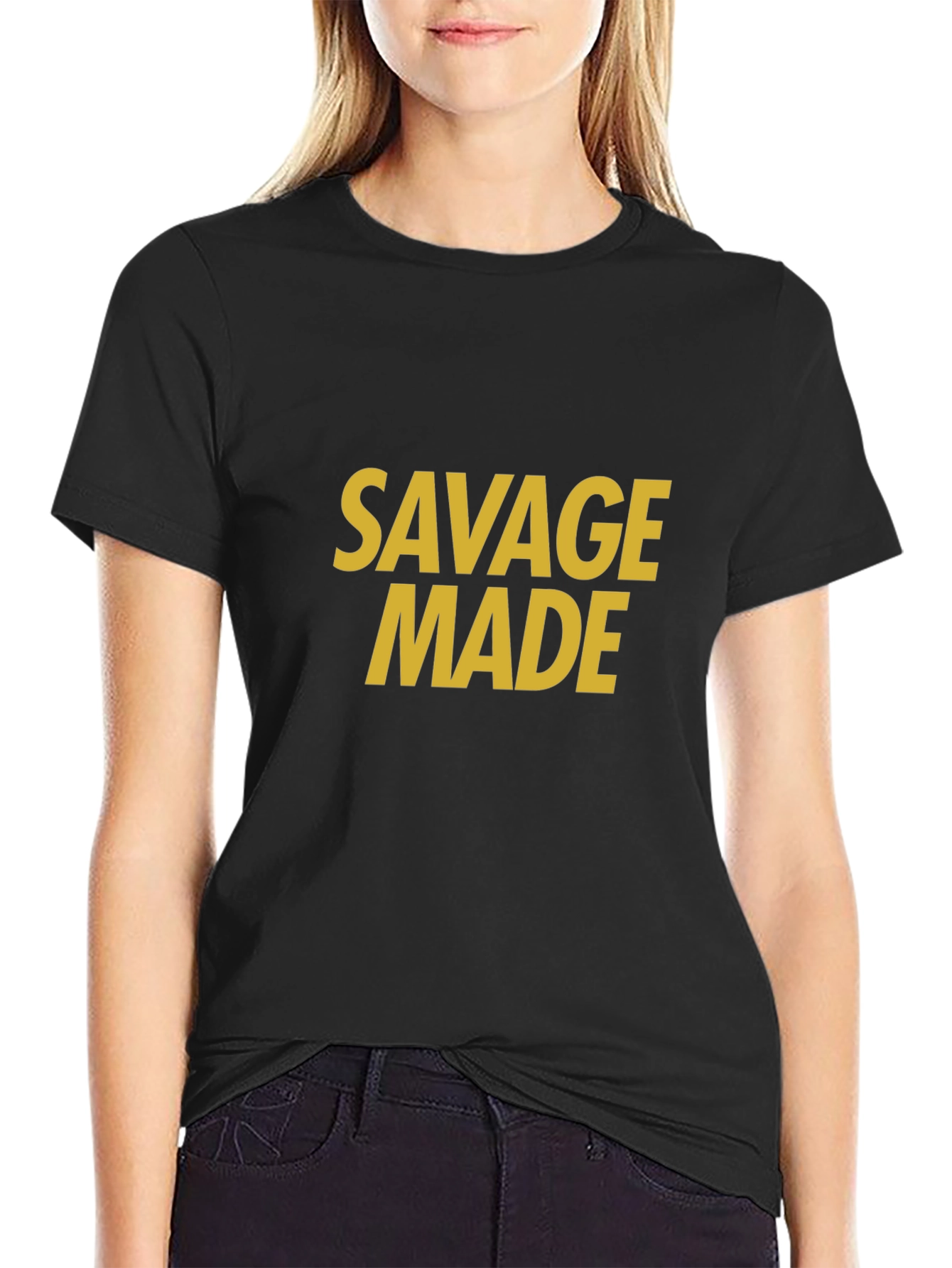 Black Savage Made Graphic Tee - Bold Statement Shirt view 2