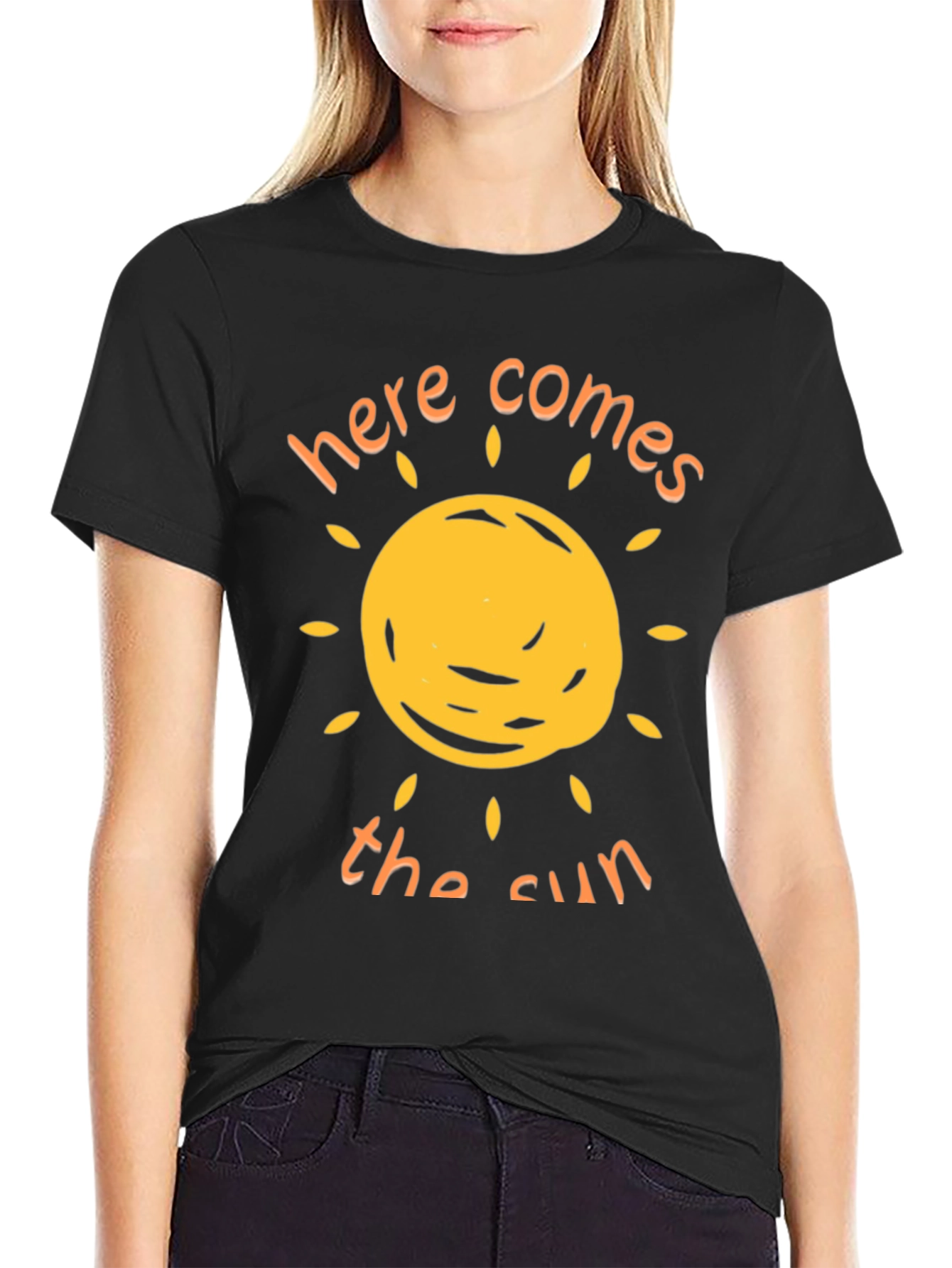 Black Here Comes The Sun Graphic T-Shirt view 2