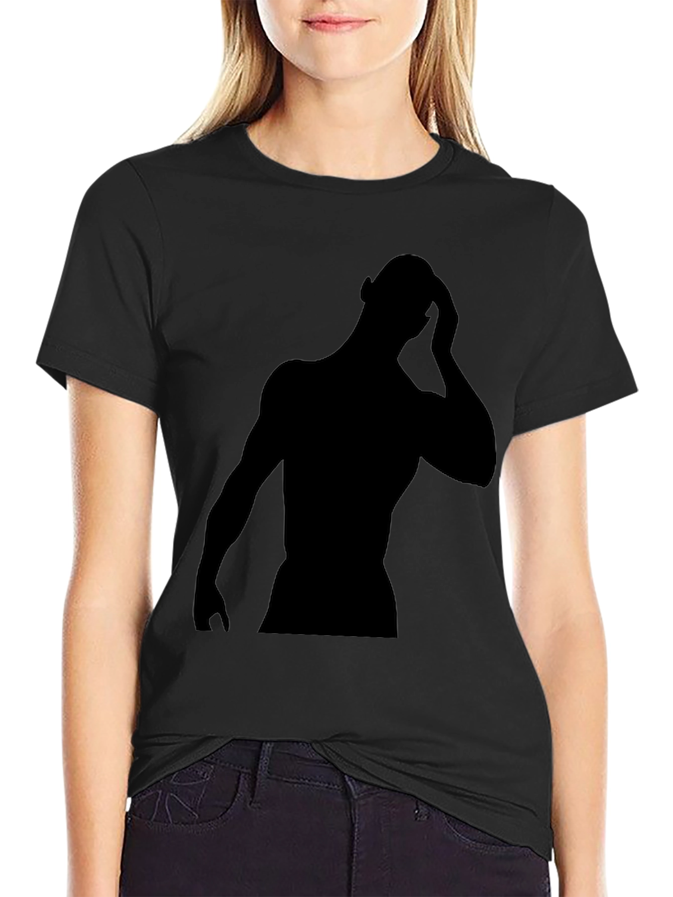 Black Black Silhouette Graphic Tee - Men's Fashion view 2