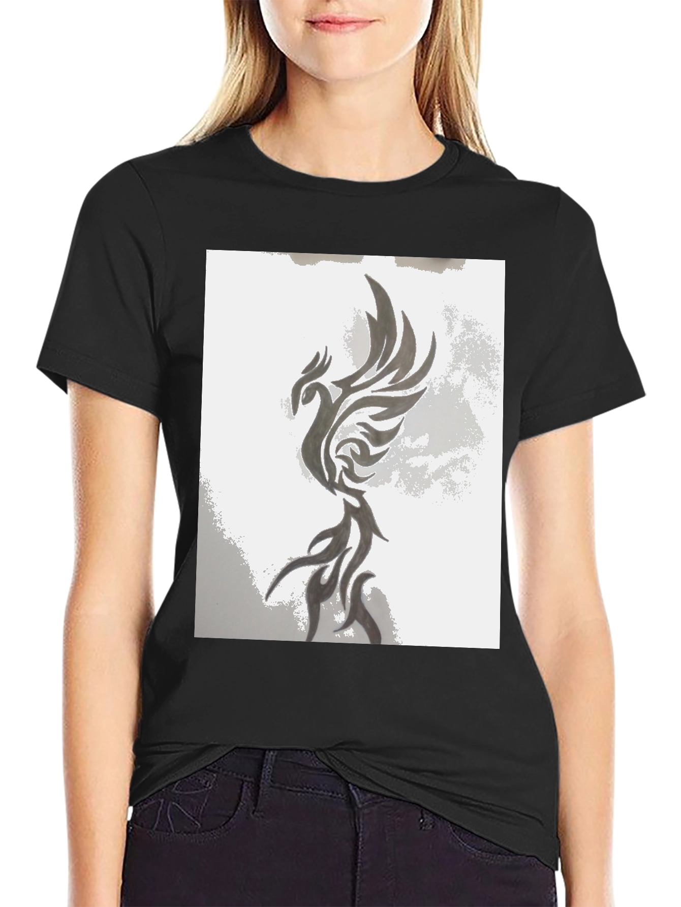 Black Phoenix Graphic Tee - Unique Design, Comfortable Fit view 2